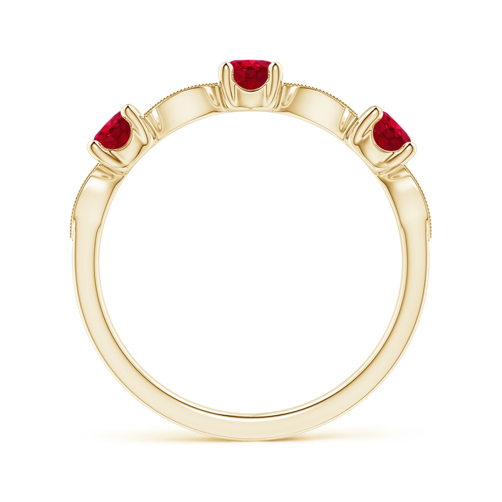 3.5mm AAA Ruby & Diamond Marquise and Dot Band in Yellow Gold Side-1
