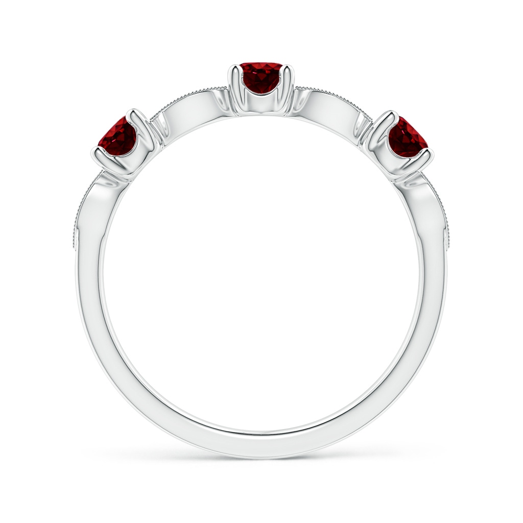 3.5mm AAAA Ruby & Diamond Marquise and Dot Band in White Gold Side-1