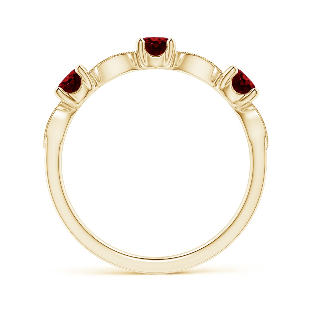 3.5mm AAAA Ruby & Diamond Marquise and Dot Band in Yellow Gold Side-1