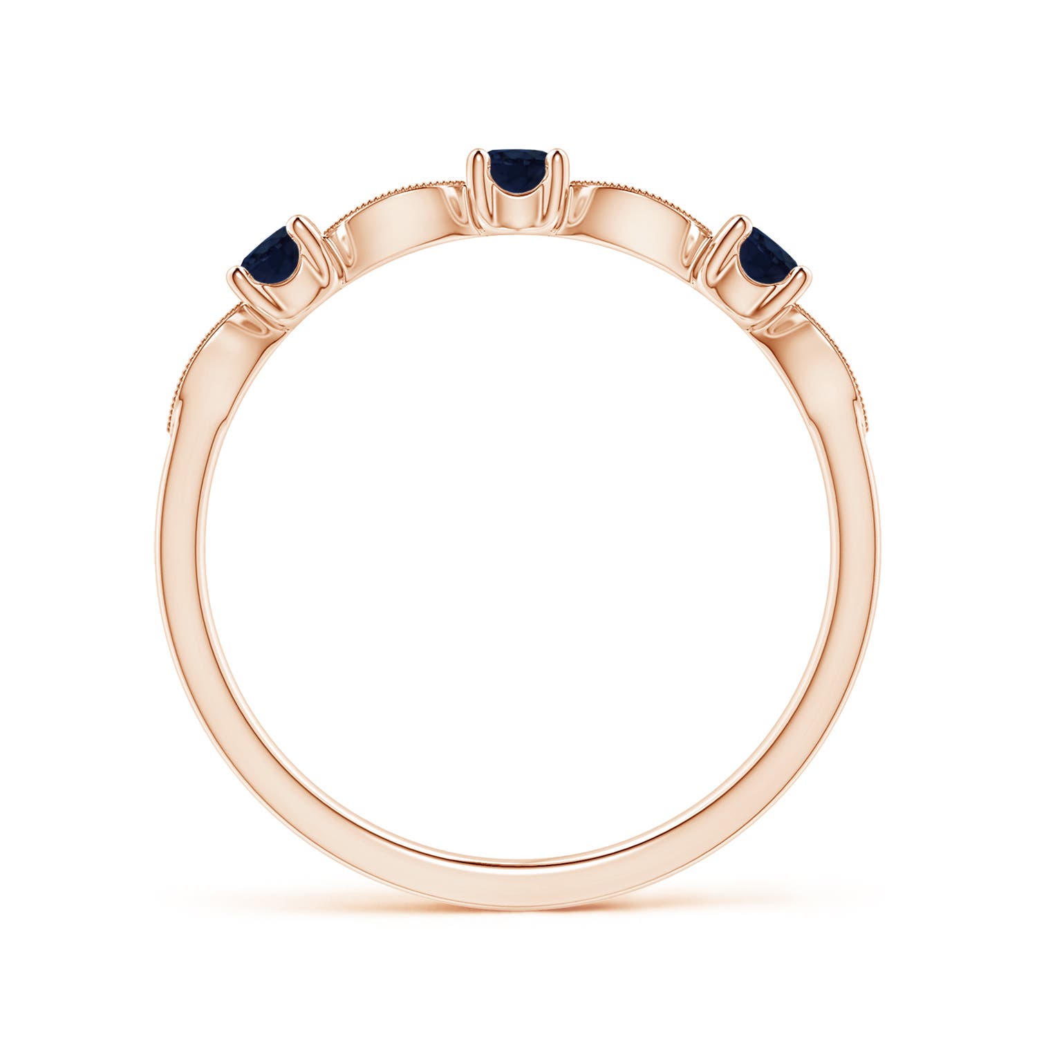 A - Blue Sapphire / 0.34 CT / 14 KT Rose Gold