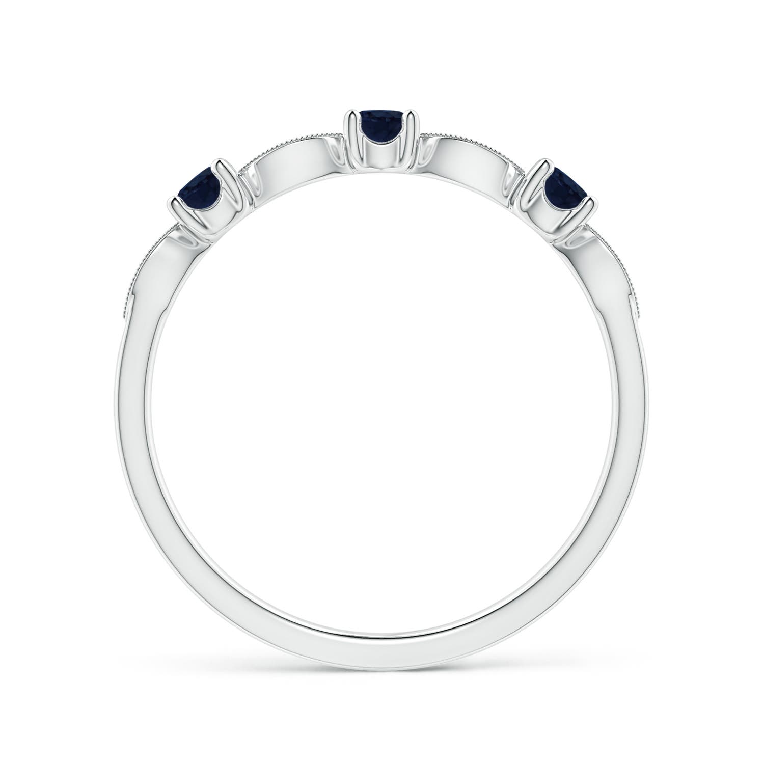 A - Blue Sapphire / 0.34 CT / 14 KT White Gold