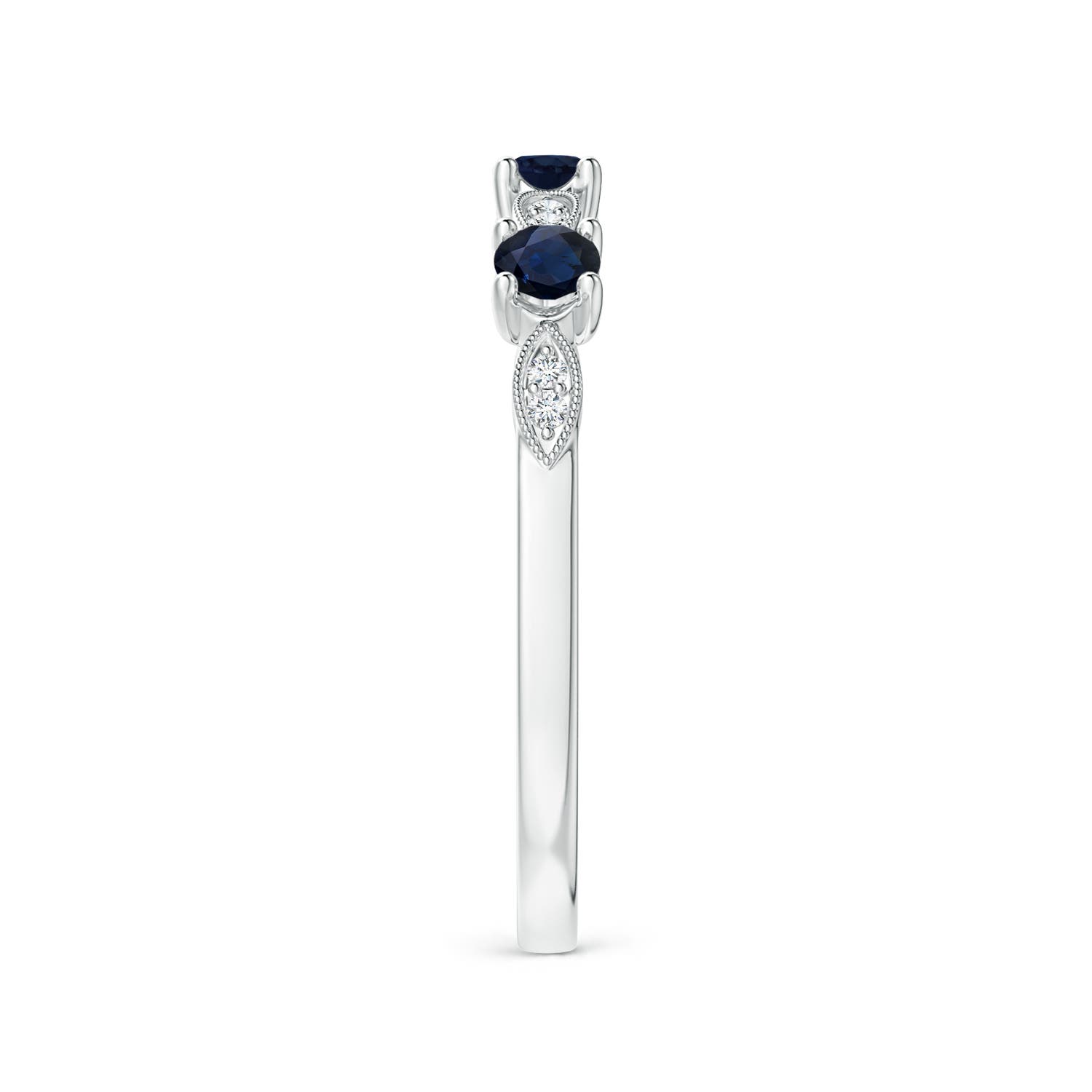 A - Blue Sapphire / 0.34 CT / 14 KT White Gold