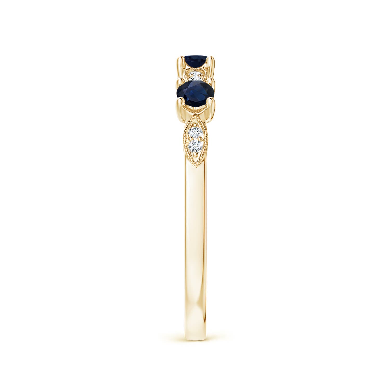 A - Blue Sapphire / 0.34 CT / 14 KT Yellow Gold