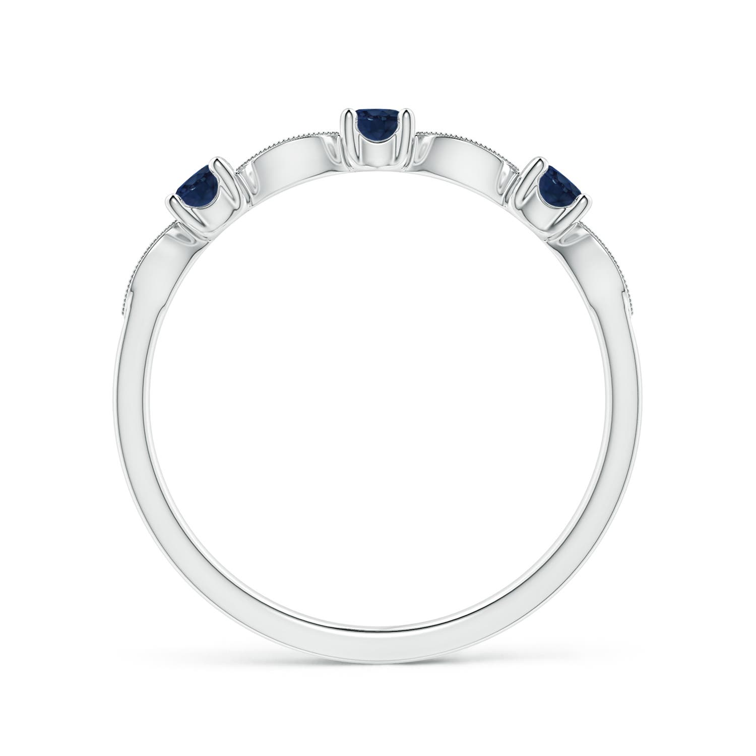 AA - Blue Sapphire / 0.34 CT / 14 KT White Gold