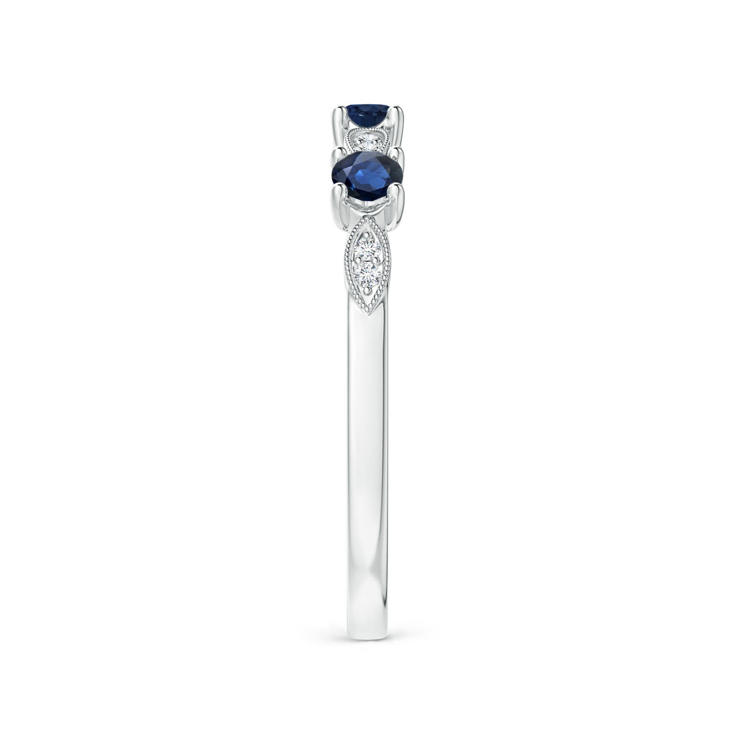 AA - Blue Sapphire / 0.34 CT / 14 KT White Gold