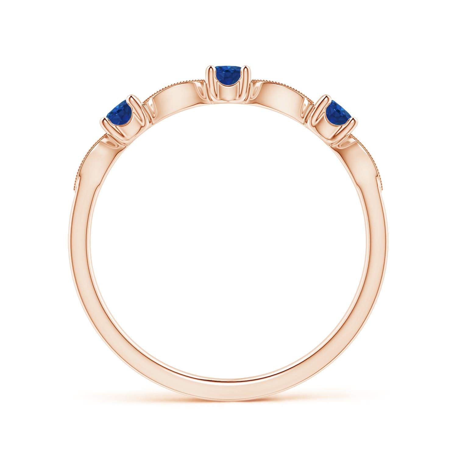 AAA - Blue Sapphire / 0.34 CT / 14 KT Rose Gold