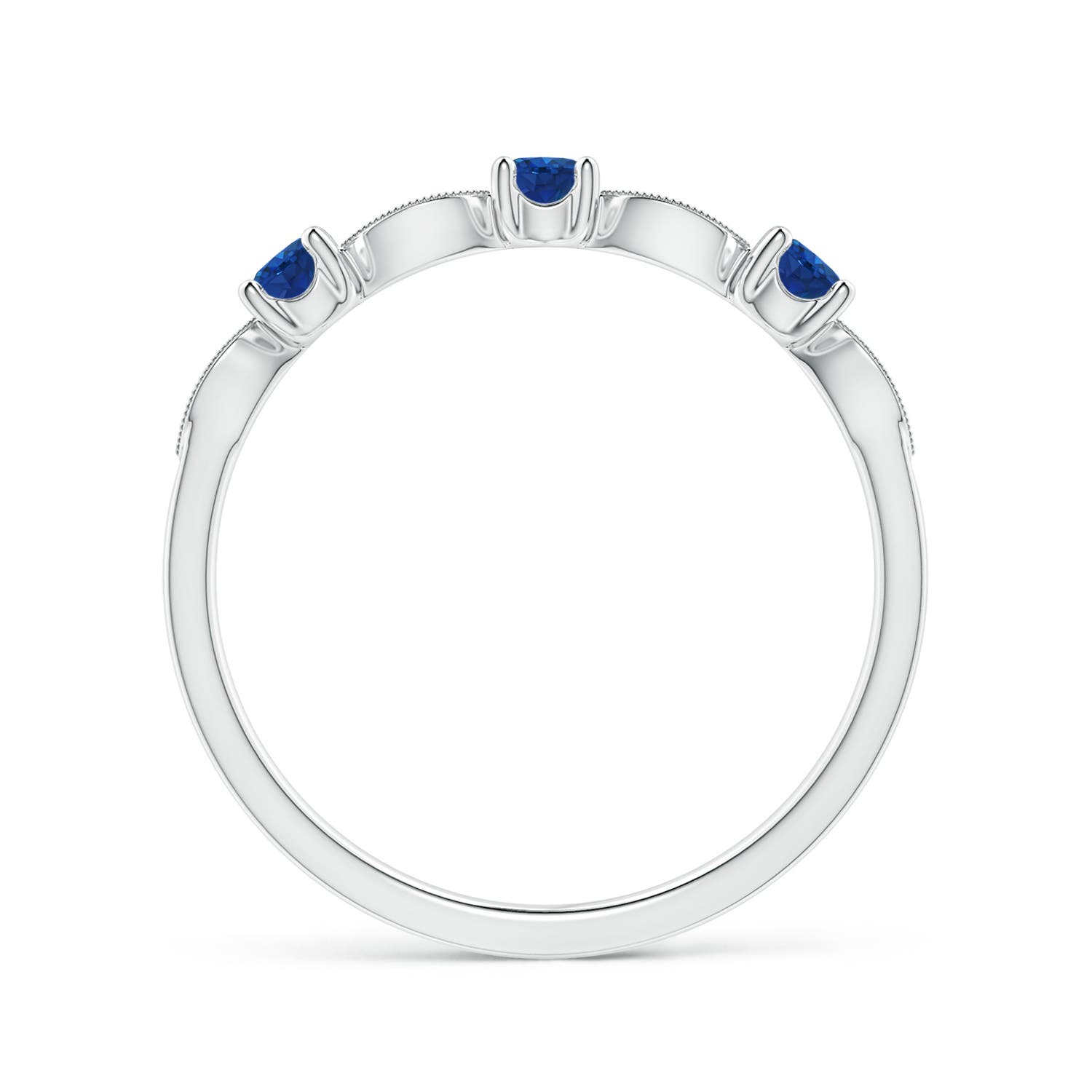 AAA - Blue Sapphire / 0.34 CT / 14 KT White Gold