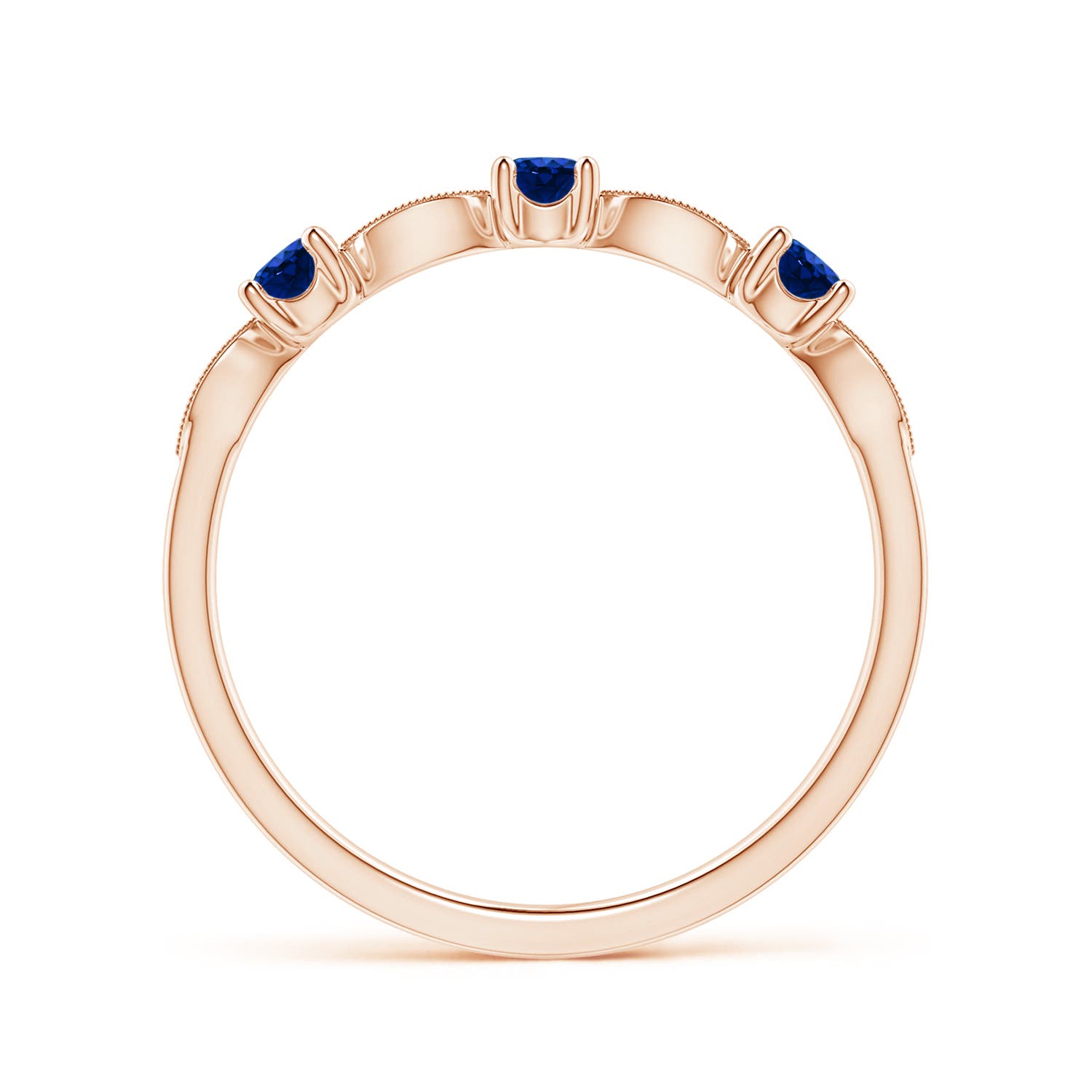 AAAA - Blue Sapphire / 0.34 CT / 14 KT Rose Gold