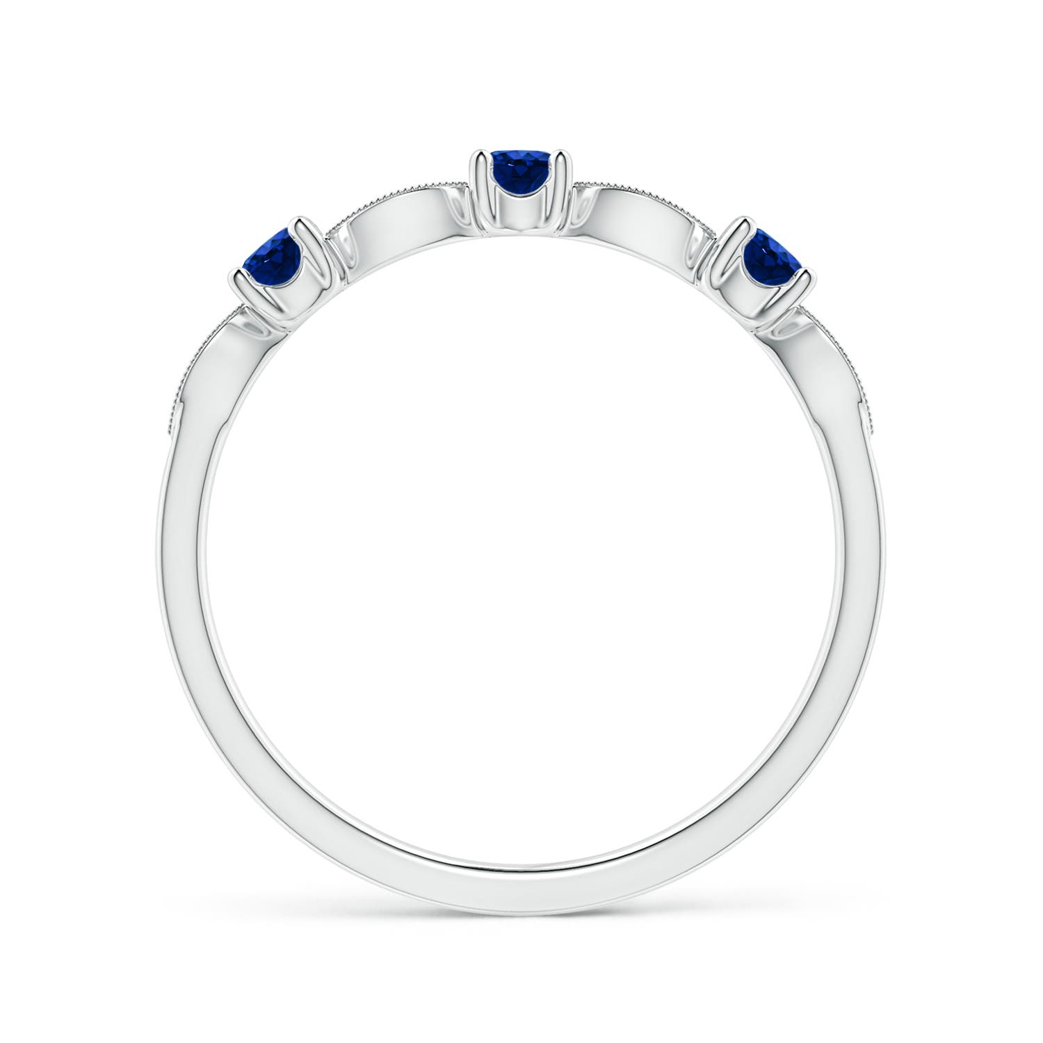 AAAA - Blue Sapphire / 0.34 CT / 14 KT White Gold