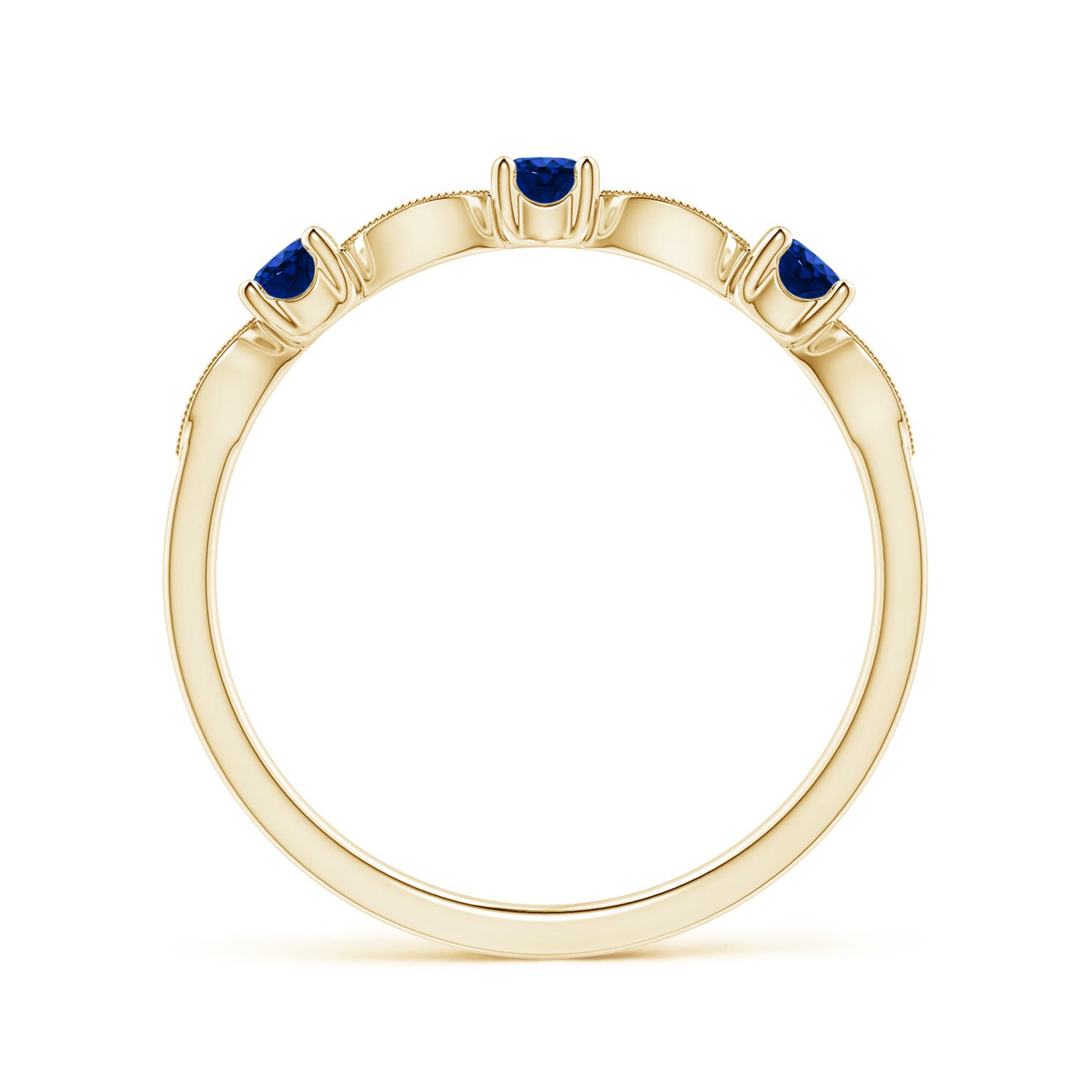 AAAA - Blue Sapphire / 0.34 CT / 14 KT Yellow Gold