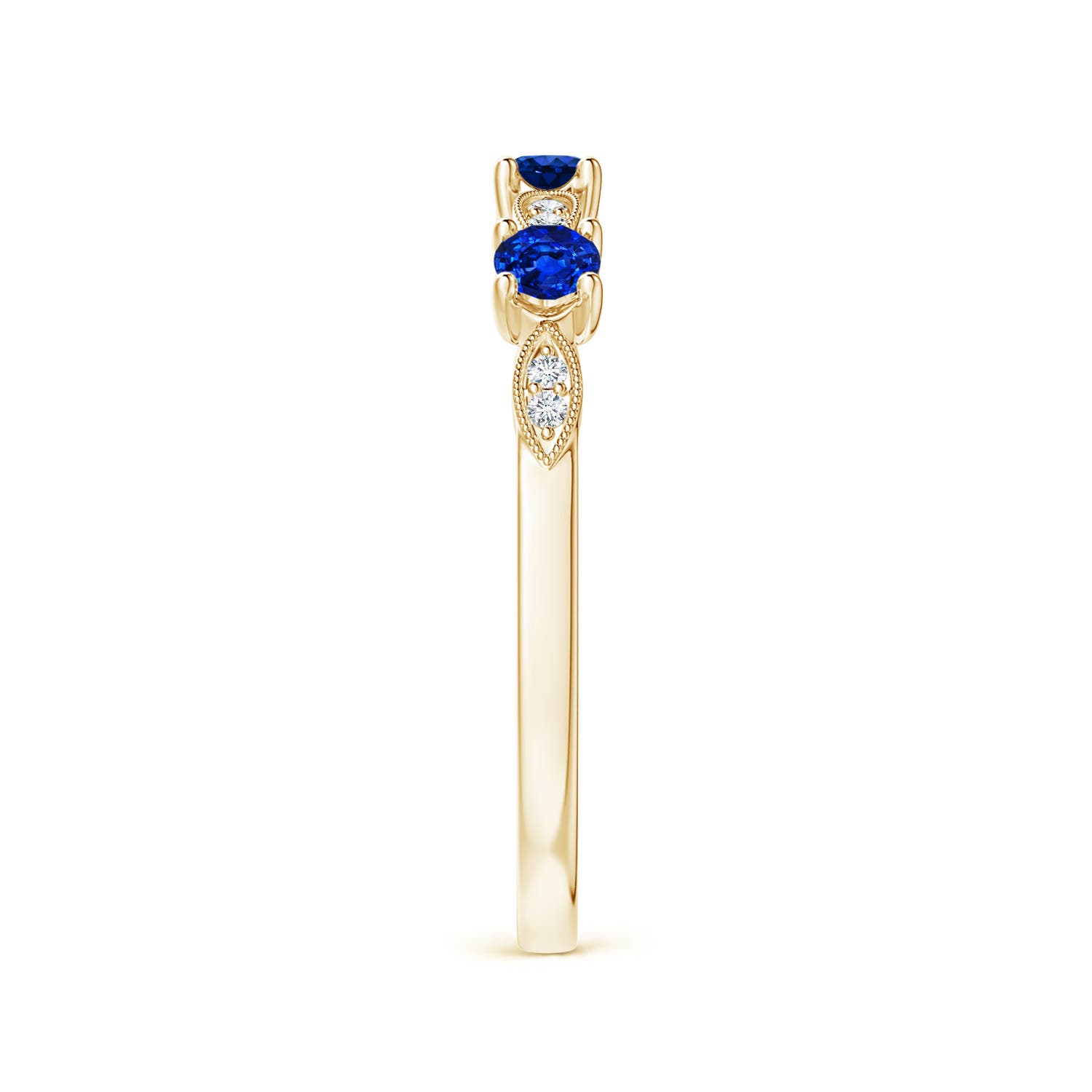 AAAA - Blue Sapphire / 0.34 CT / 14 KT Yellow Gold