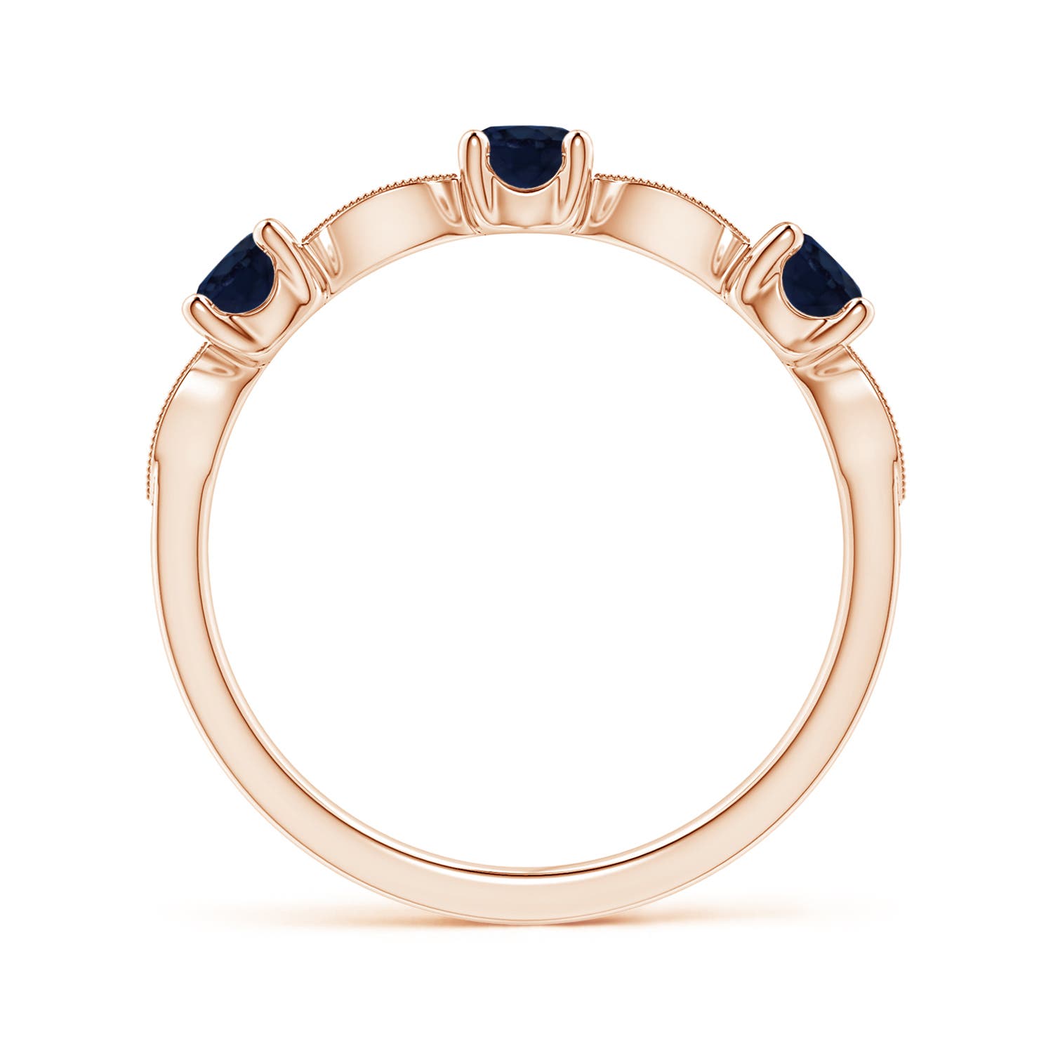 A - Blue Sapphire / 0.71 CT / 14 KT Rose Gold