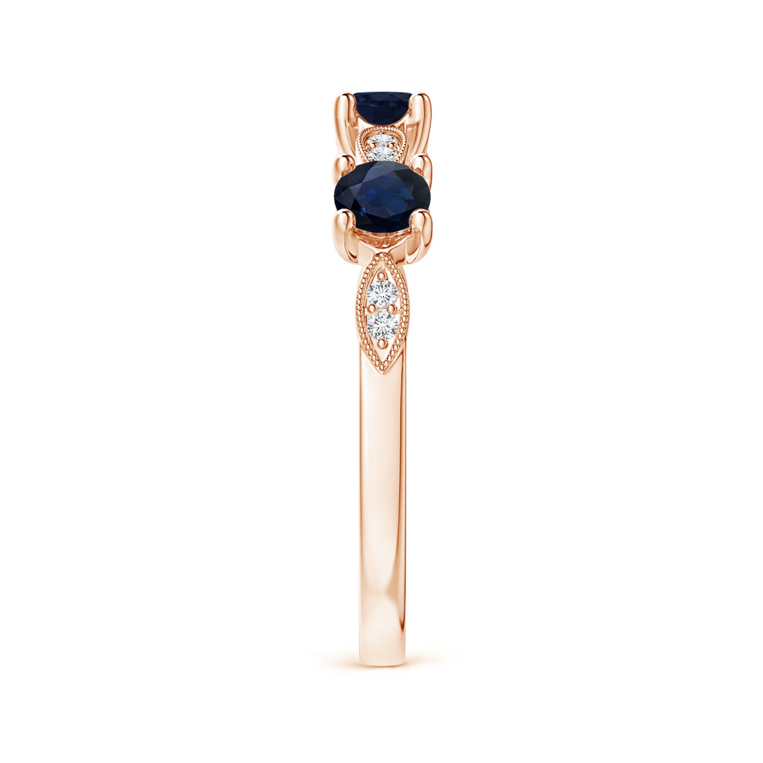 A - Blue Sapphire / 0.71 CT / 14 KT Rose Gold