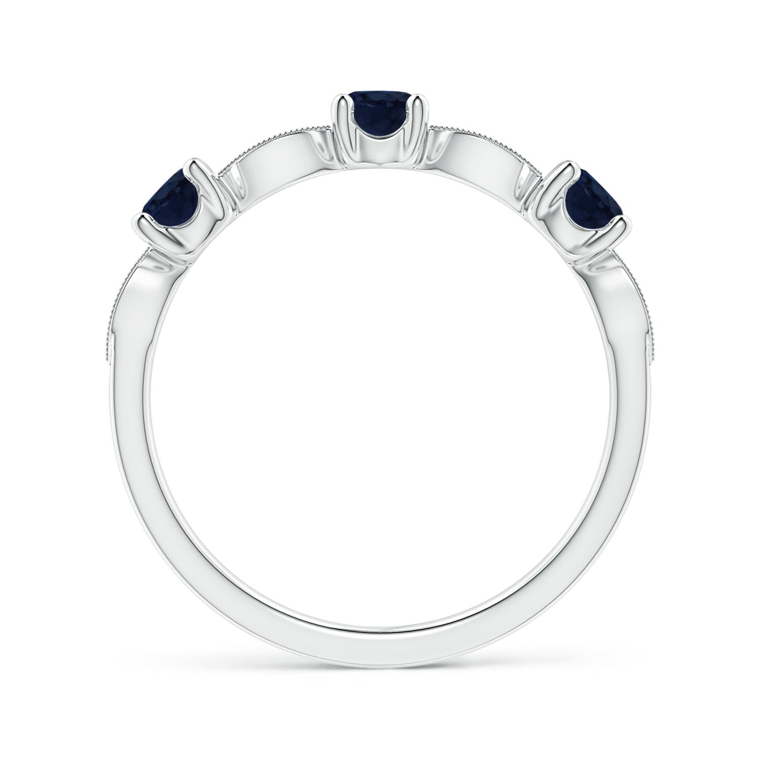 A - Blue Sapphire / 0.71 CT / 14 KT White Gold