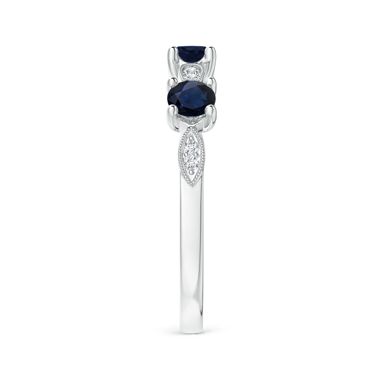 A - Blue Sapphire / 0.71 CT / 14 KT White Gold