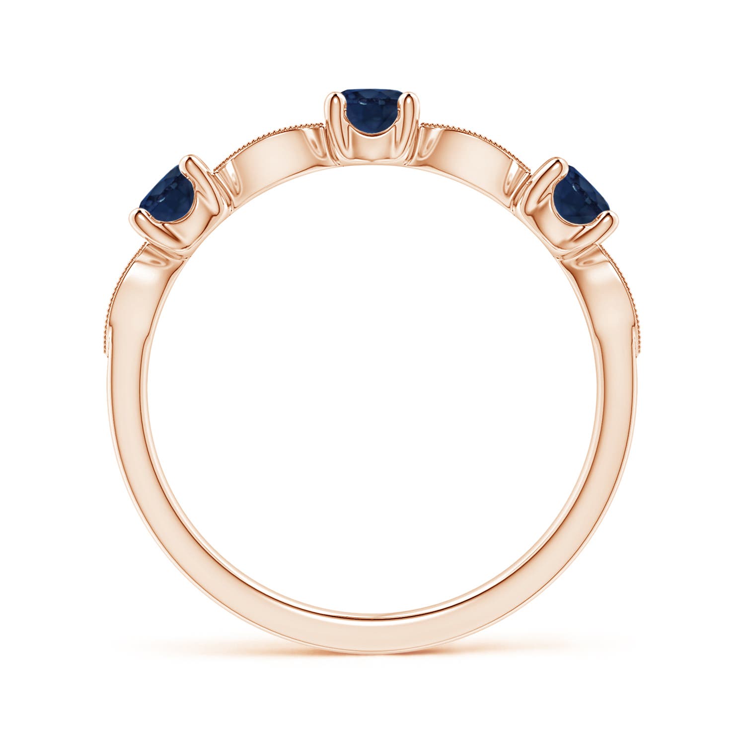 AA - Blue Sapphire / 0.71 CT / 14 KT Rose Gold