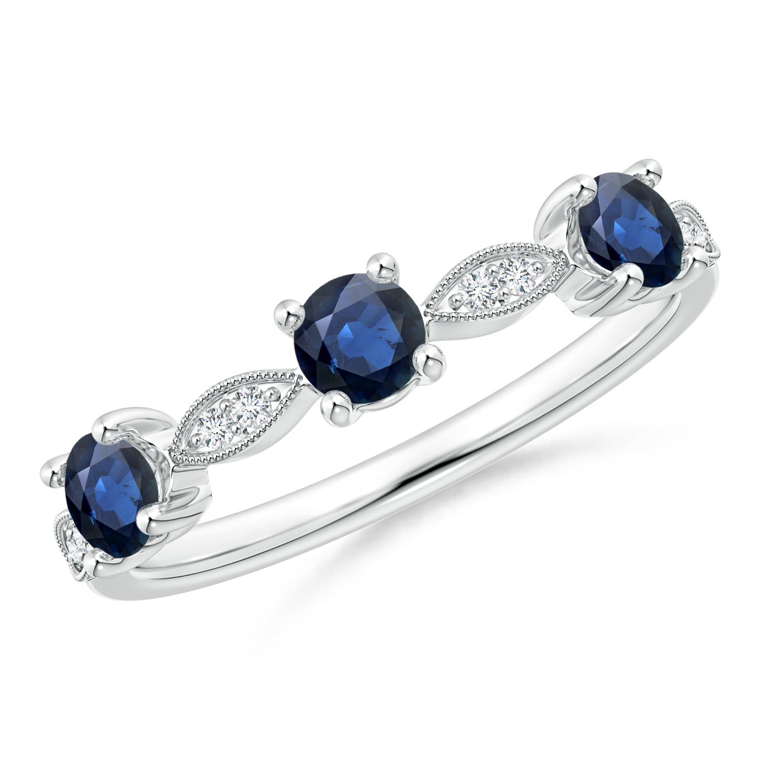 AA - Blue Sapphire / 0.71 CT / 14 KT White Gold