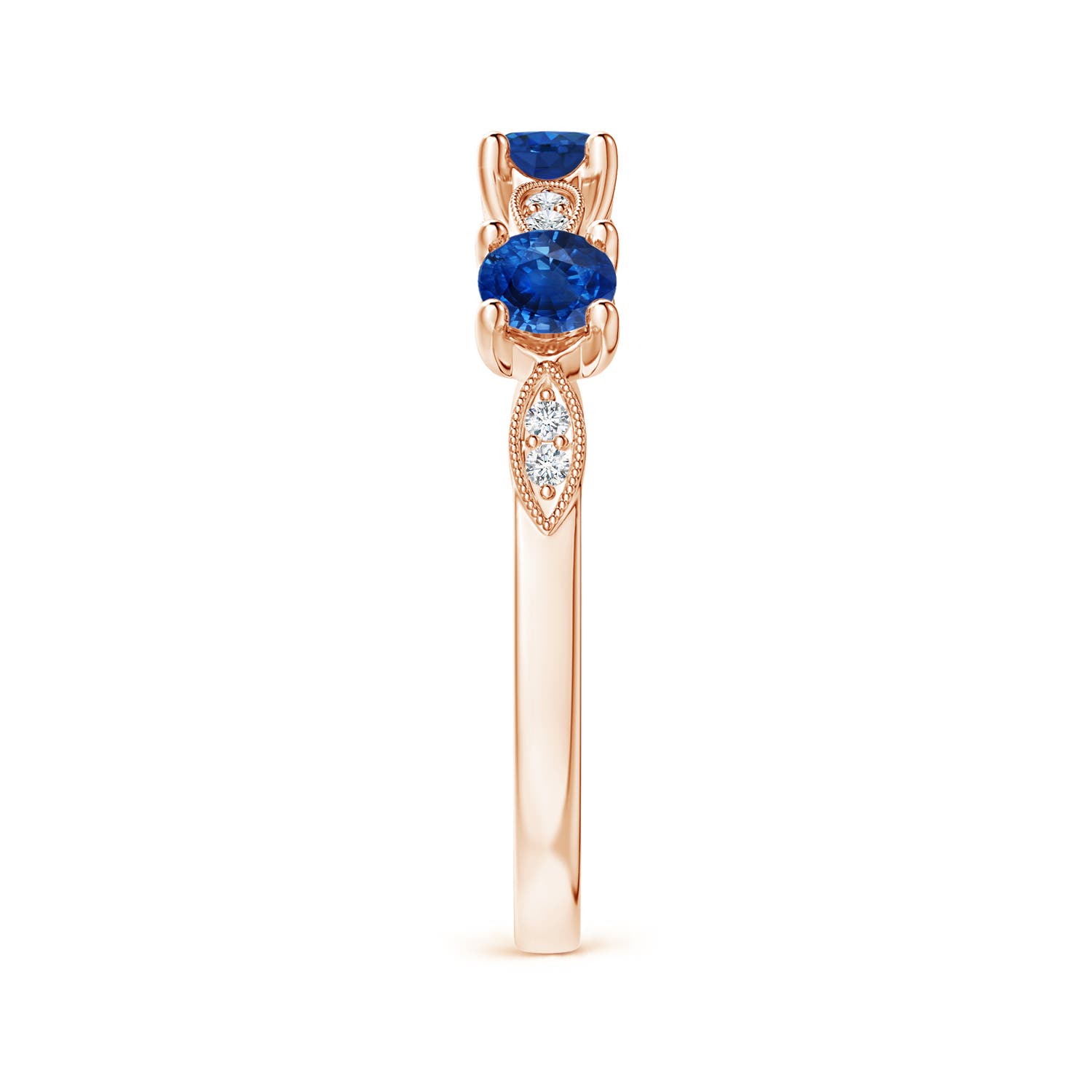 AAA - Blue Sapphire / 0.71 CT / 14 KT Rose Gold