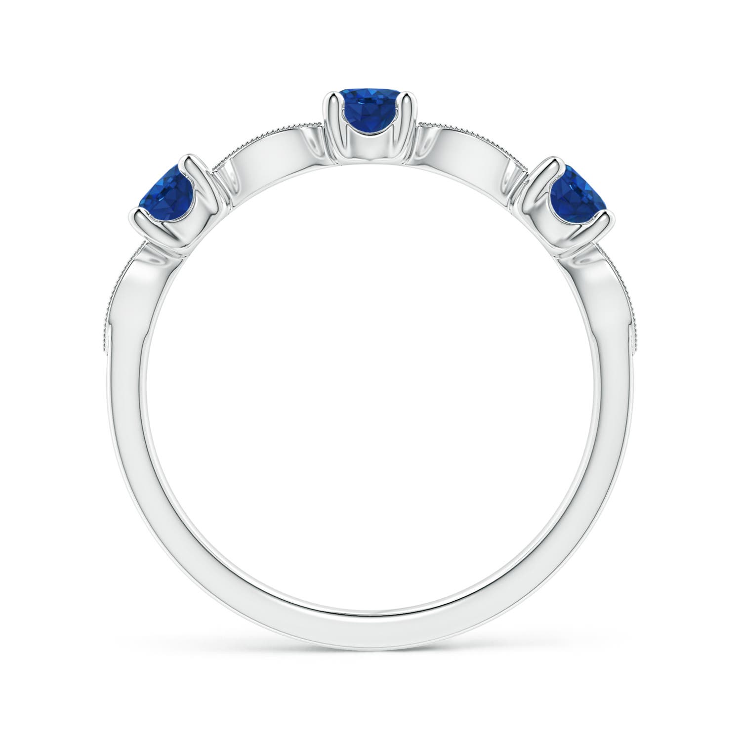 AAA - Blue Sapphire / 0.71 CT / 14 KT White Gold