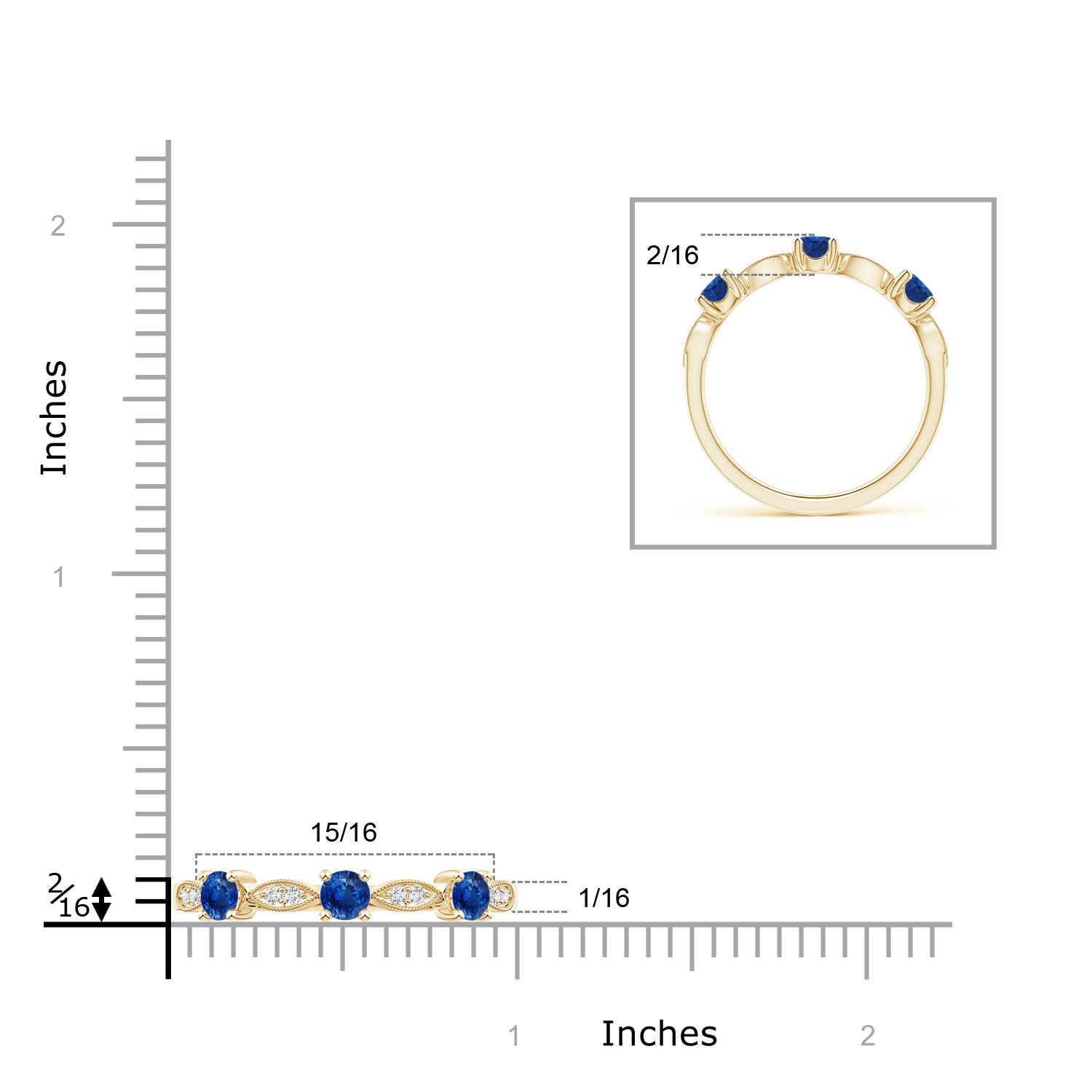 AAA - Blue Sapphire / 0.71 CT / 14 KT Yellow Gold