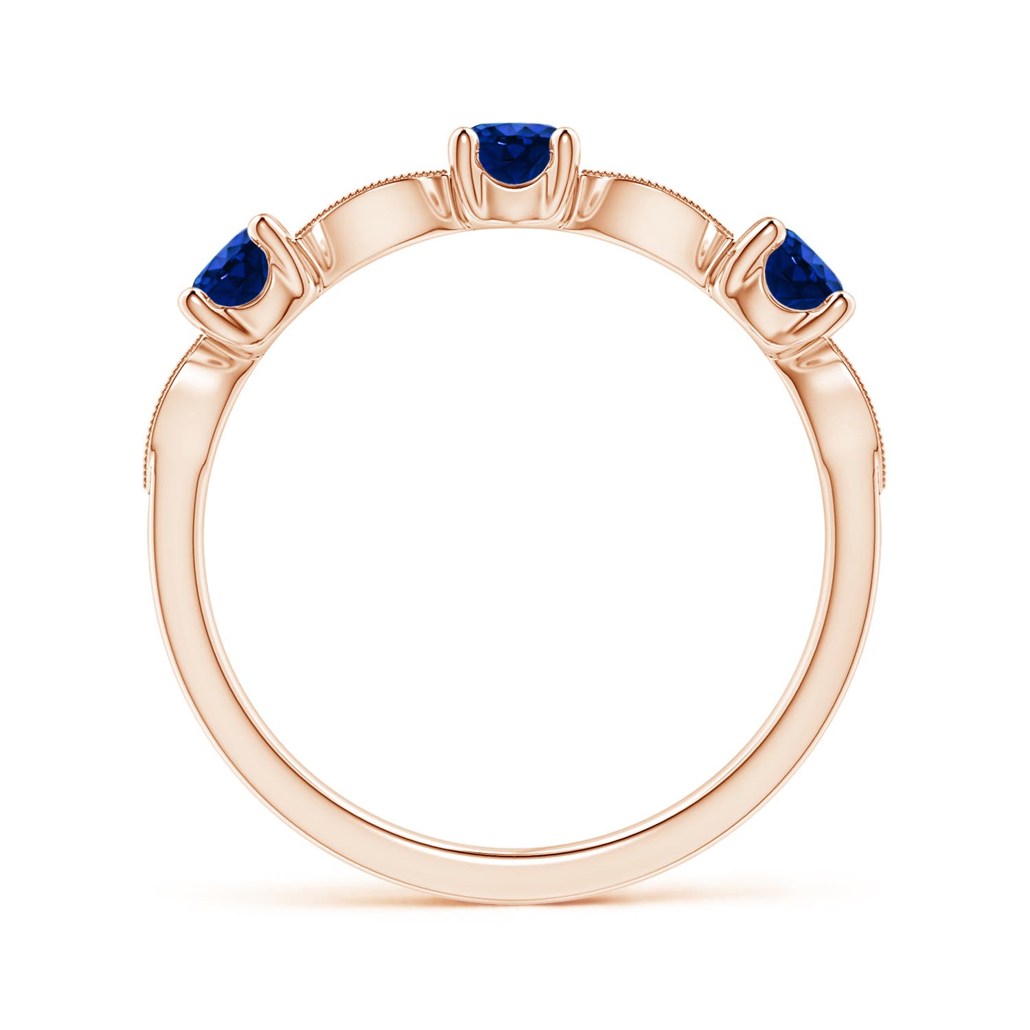 AAAA - Blue Sapphire / 0.71 CT / 14 KT Rose Gold