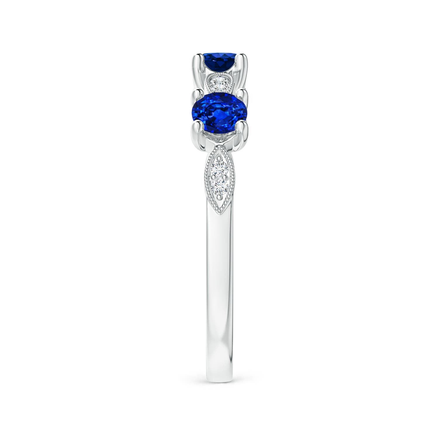 AAAA - Blue Sapphire / 0.71 CT / 14 KT White Gold