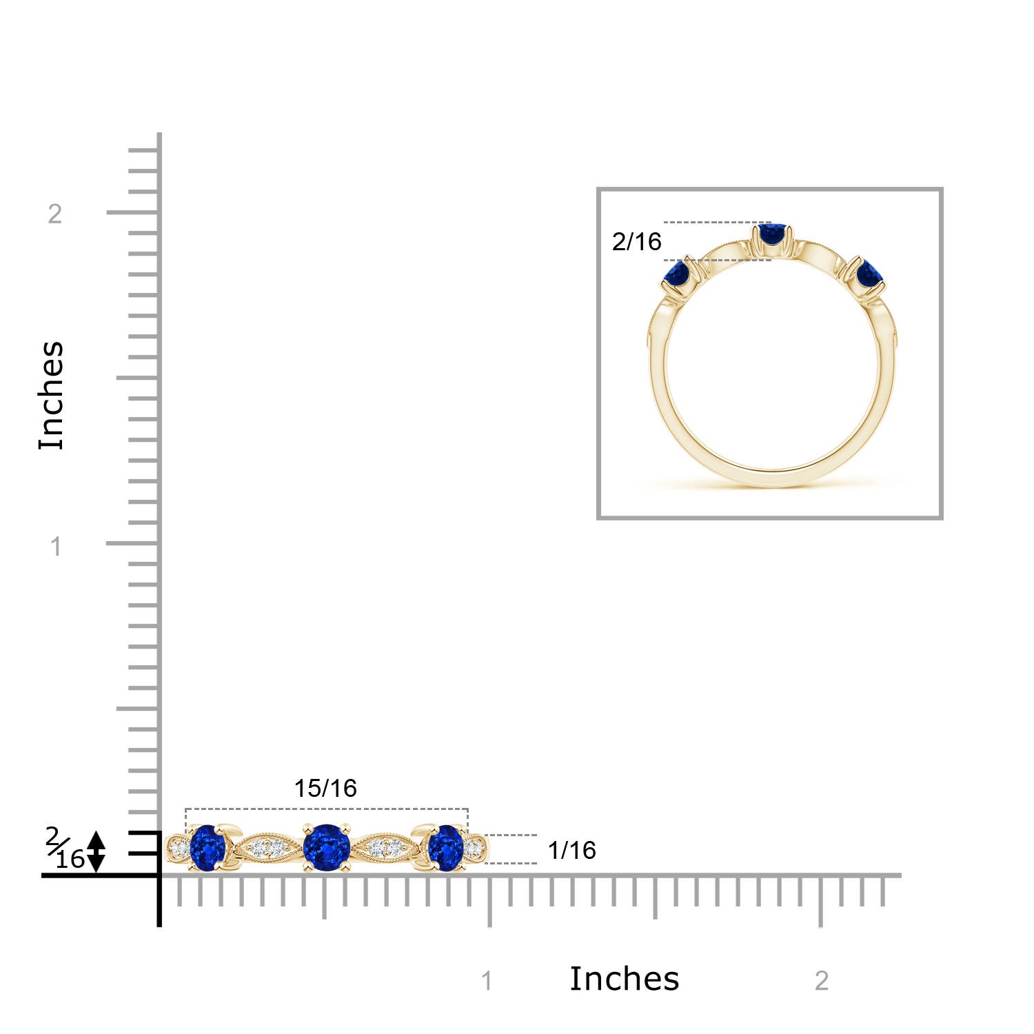 AAAA - Blue Sapphire / 0.71 CT / 14 KT Yellow Gold