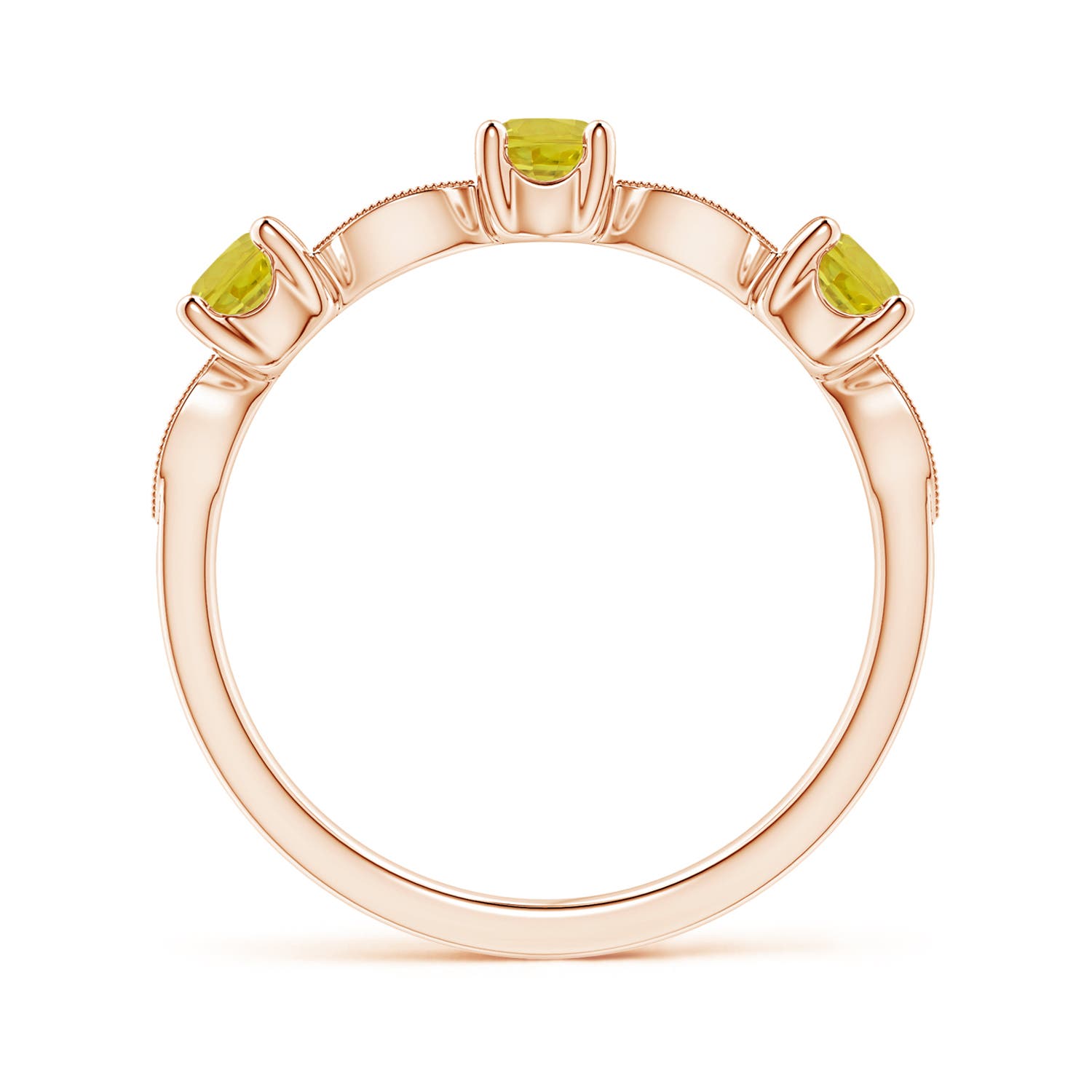 A - Yellow Sapphire / 0.65 CT / 14 KT Rose Gold