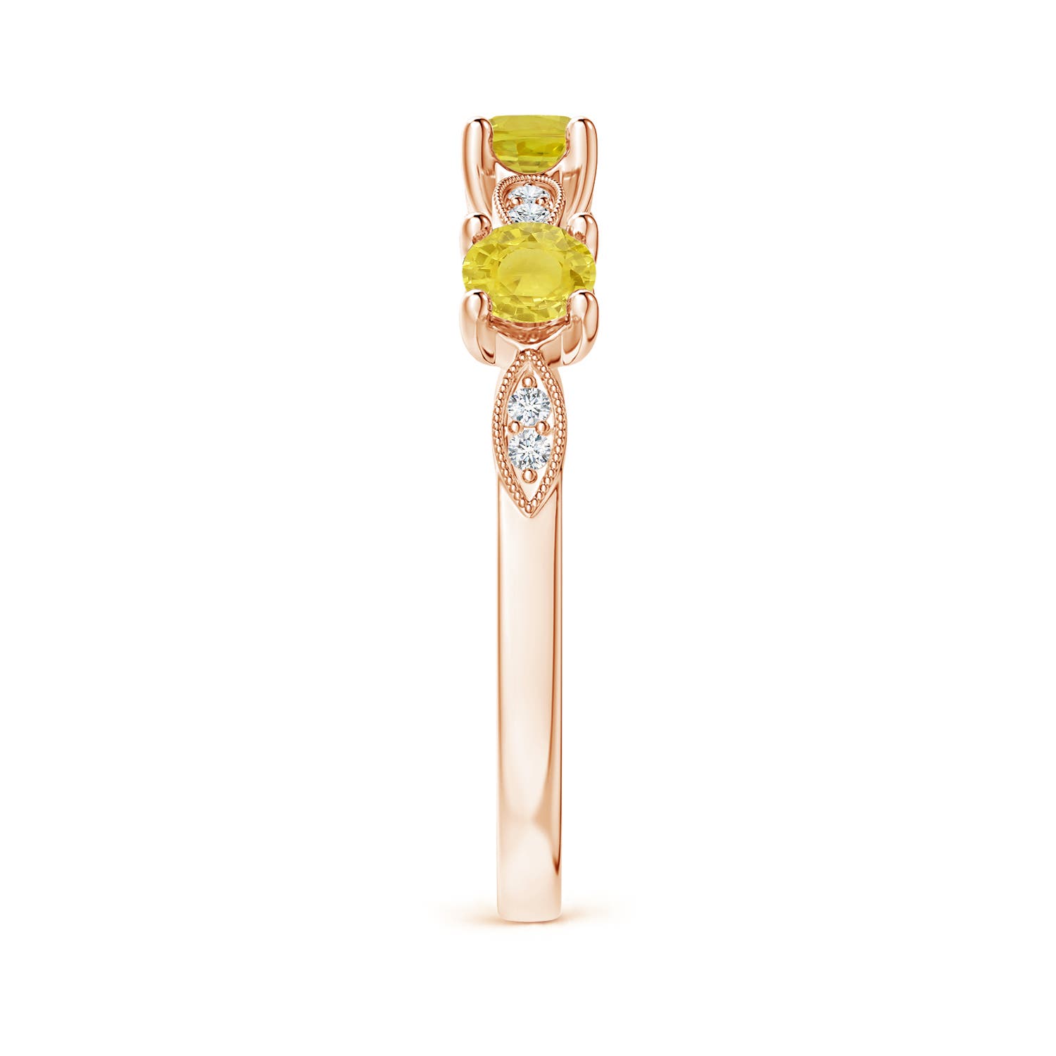 A - Yellow Sapphire / 0.65 CT / 14 KT Rose Gold