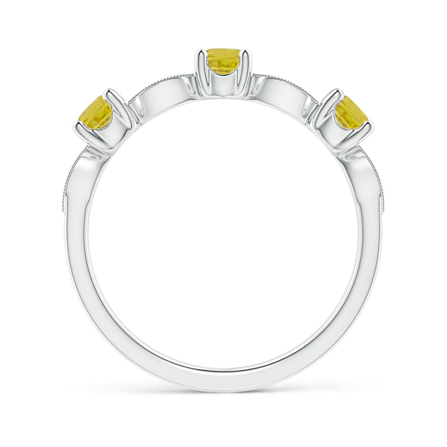 A - Yellow Sapphire / 0.65 CT / 14 KT White Gold