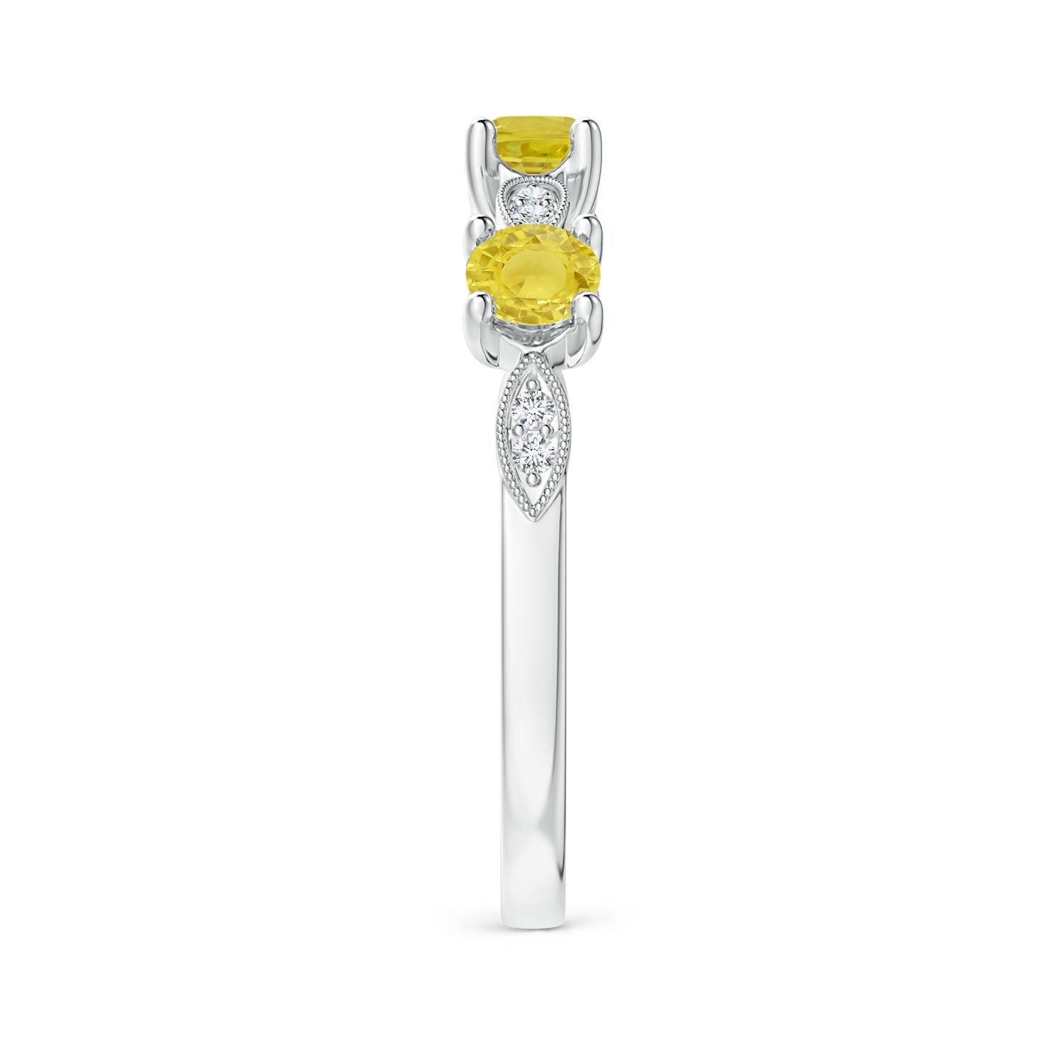 A - Yellow Sapphire / 0.65 CT / 14 KT White Gold