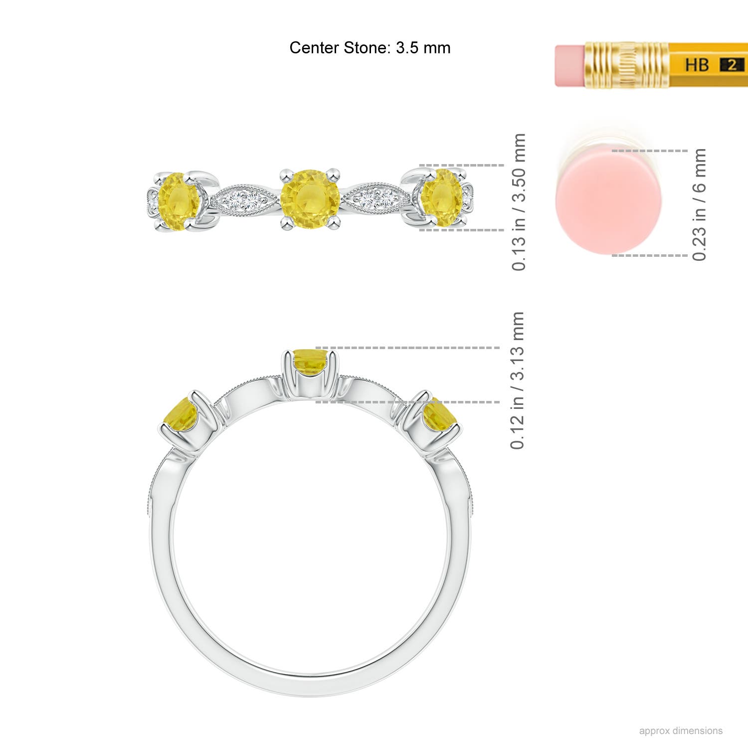 A - Yellow Sapphire / 0.65 CT / 14 KT White Gold