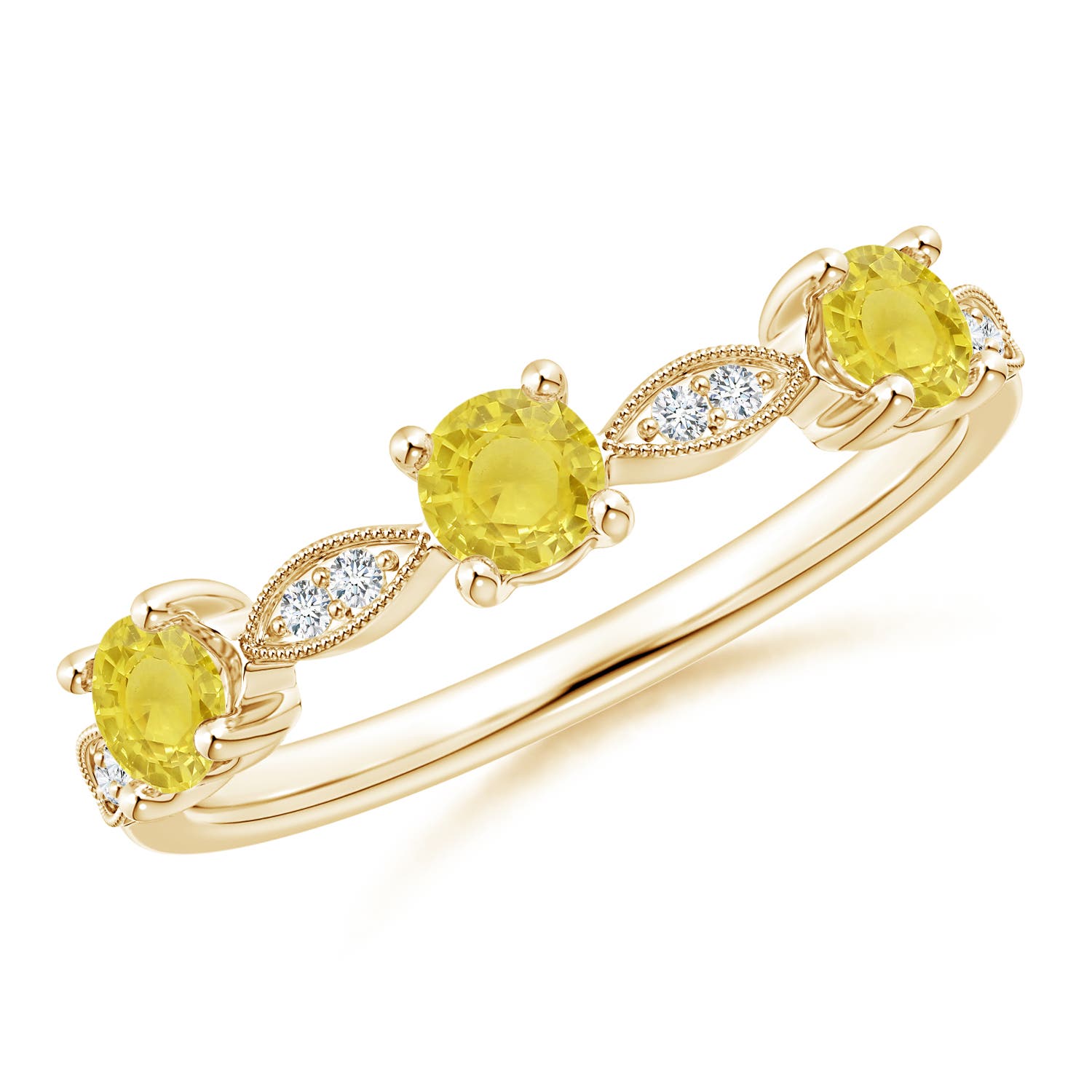 A - Yellow Sapphire / 0.65 CT / 14 KT Yellow Gold