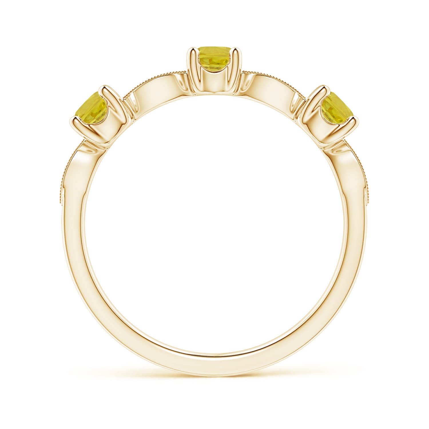 A - Yellow Sapphire / 0.65 CT / 14 KT Yellow Gold