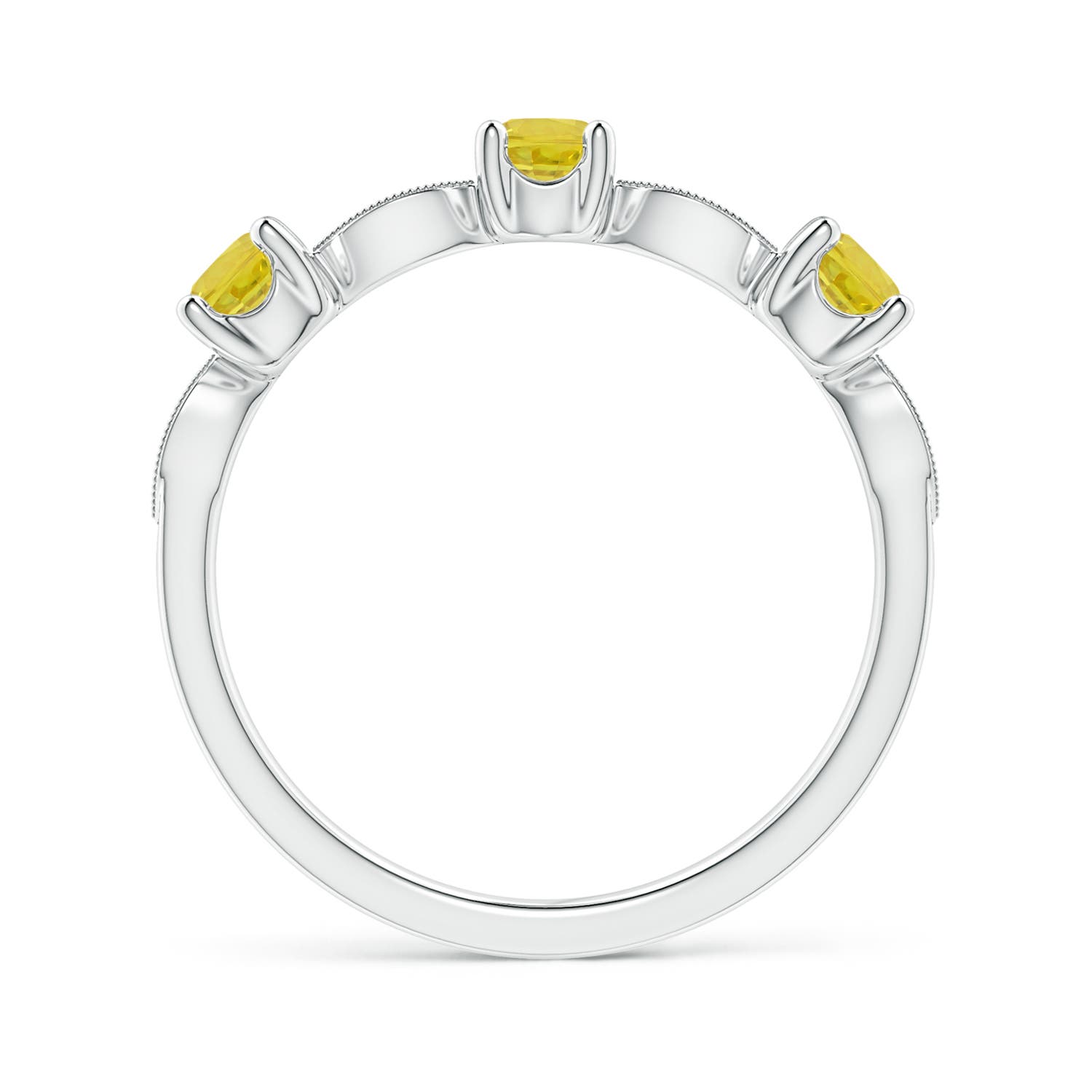 AA - Yellow Sapphire / 0.65 CT / 14 KT White Gold