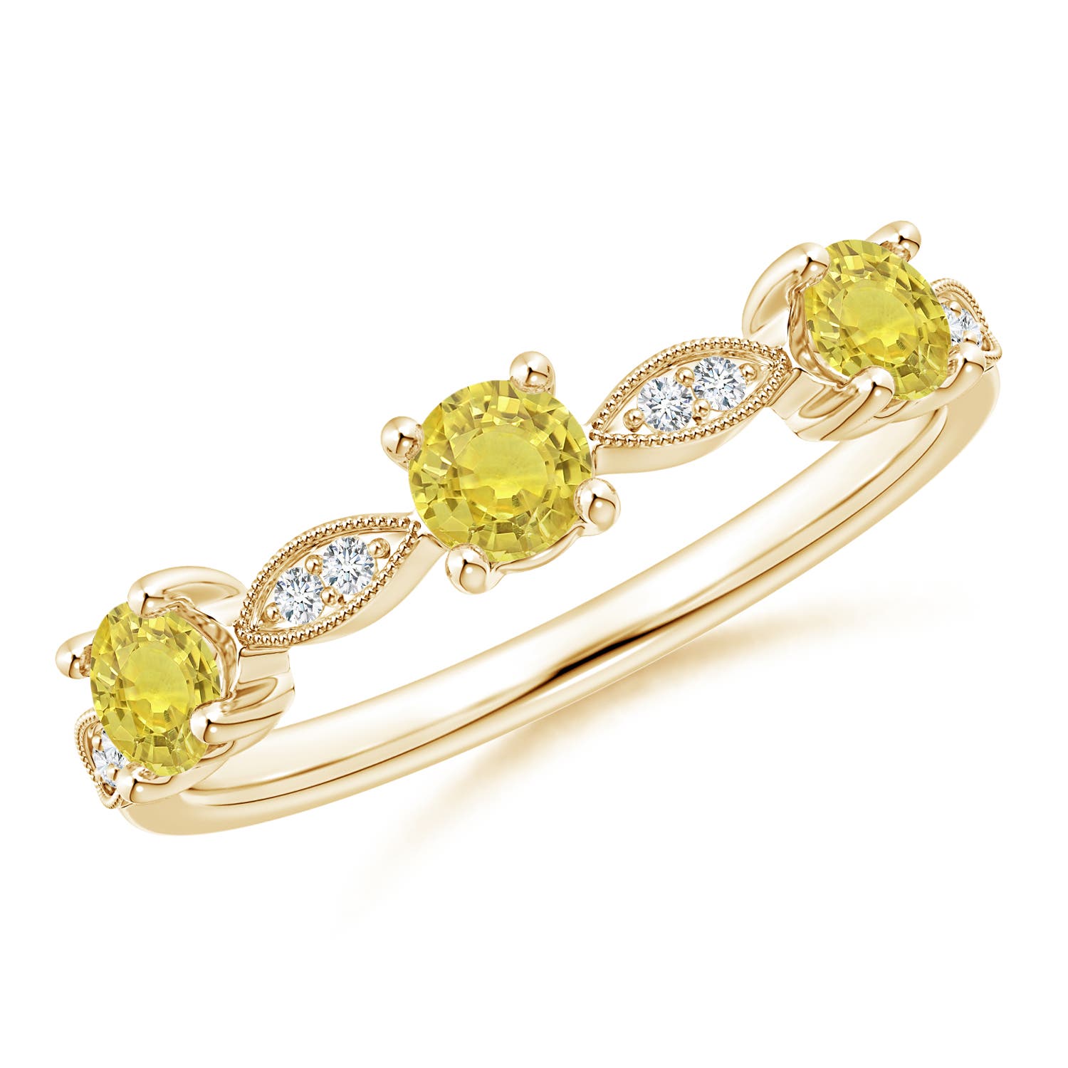 AA - Yellow Sapphire / 0.65 CT / 14 KT Yellow Gold