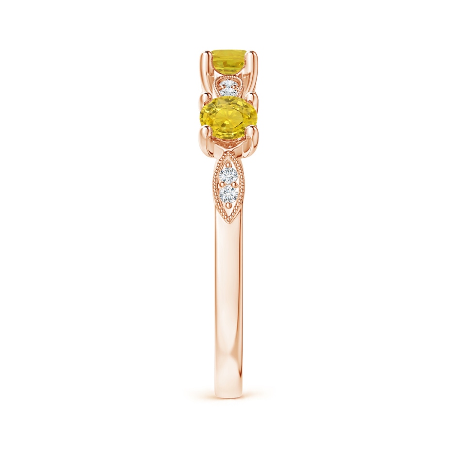 3.5mm AAA Yellow Sapphire & Diamond Marquise and Dot Band in 9K Rose Gold side 2