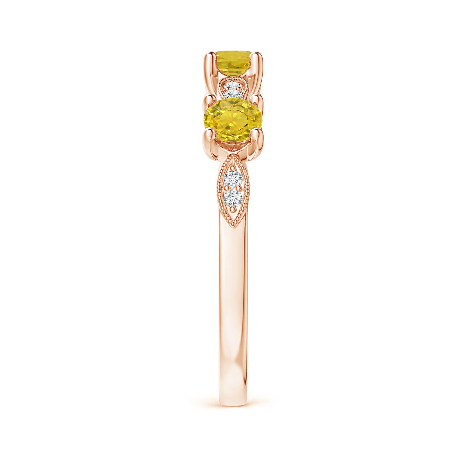 AAA - Yellow Sapphire / 0.65 CT / 14 KT Rose Gold