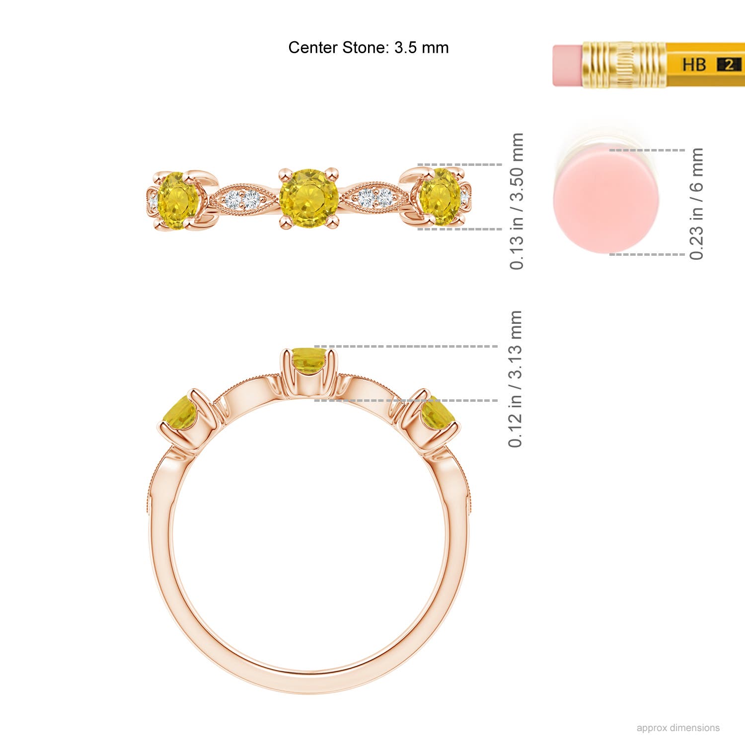 AAA - Yellow Sapphire / 0.65 CT / 14 KT Rose Gold