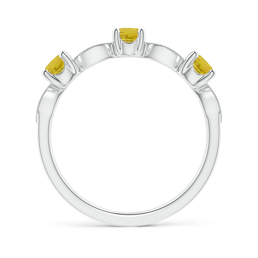 3.5mm AAA Yellow Sapphire & Diamond Marquise and Dot Band in White Gold Side-1
