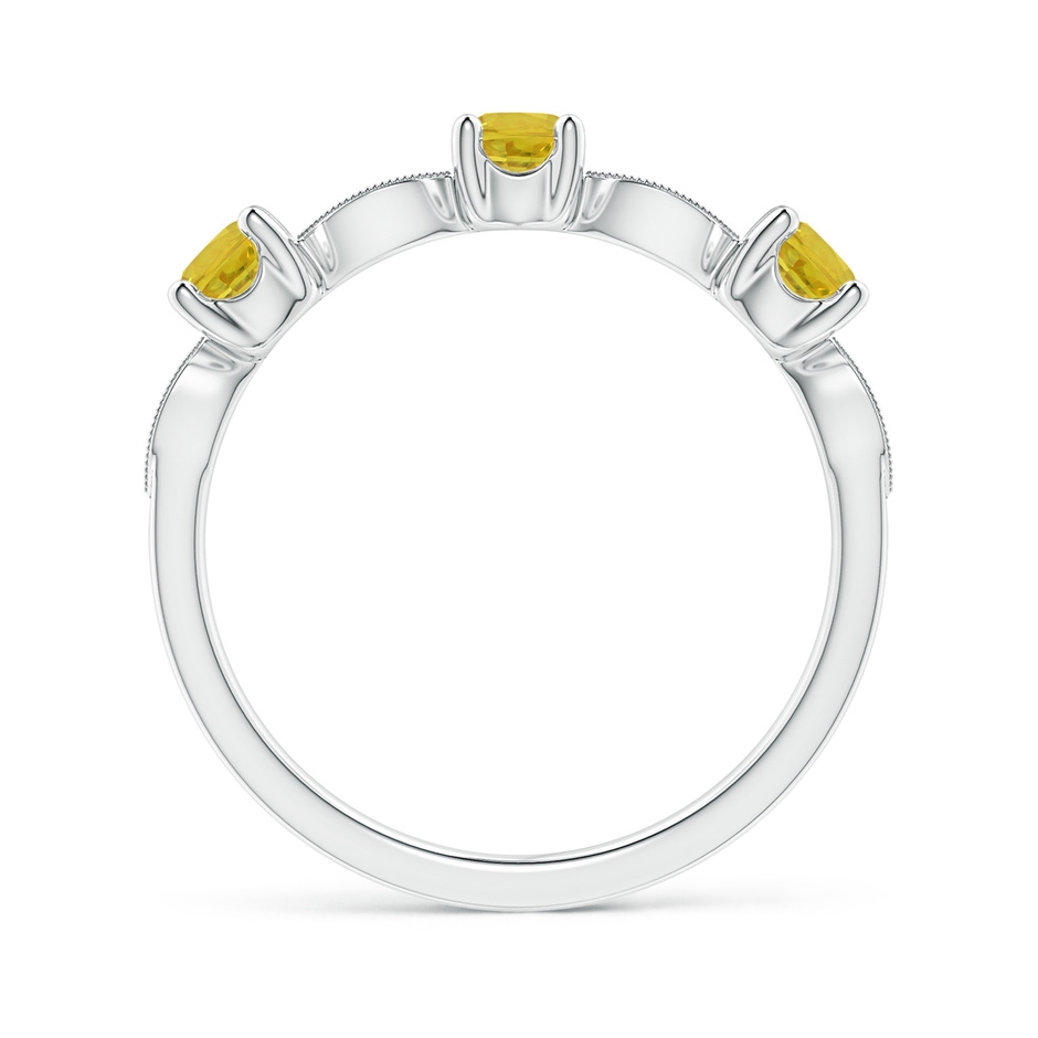 3.5mm AAA Yellow Sapphire & Diamond Marquise and Dot Band in White Gold side-1