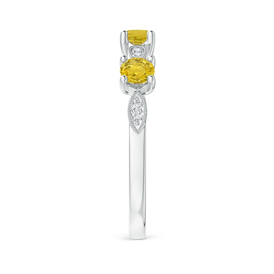 3.5mm AAA Yellow Sapphire & Diamond Marquise and Dot Band in White Gold side-2