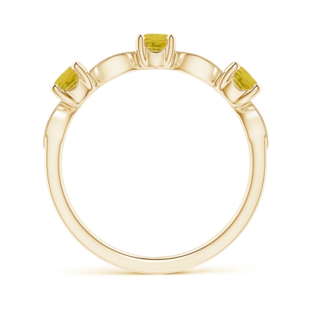 3.5mm AAA Yellow Sapphire & Diamond Marquise and Dot Band in Yellow Gold Side-1