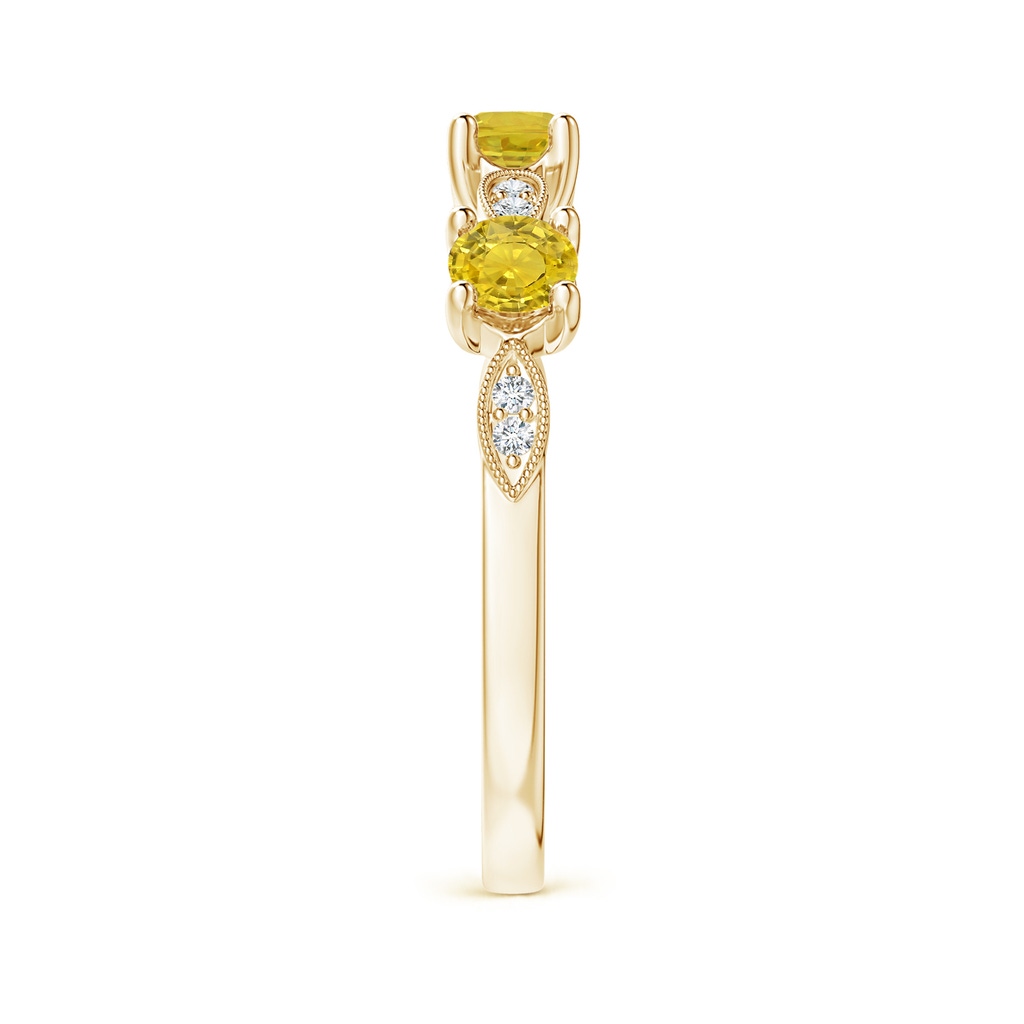 3.5mm AAA Yellow Sapphire & Diamond Marquise and Dot Band in Yellow Gold Side-2