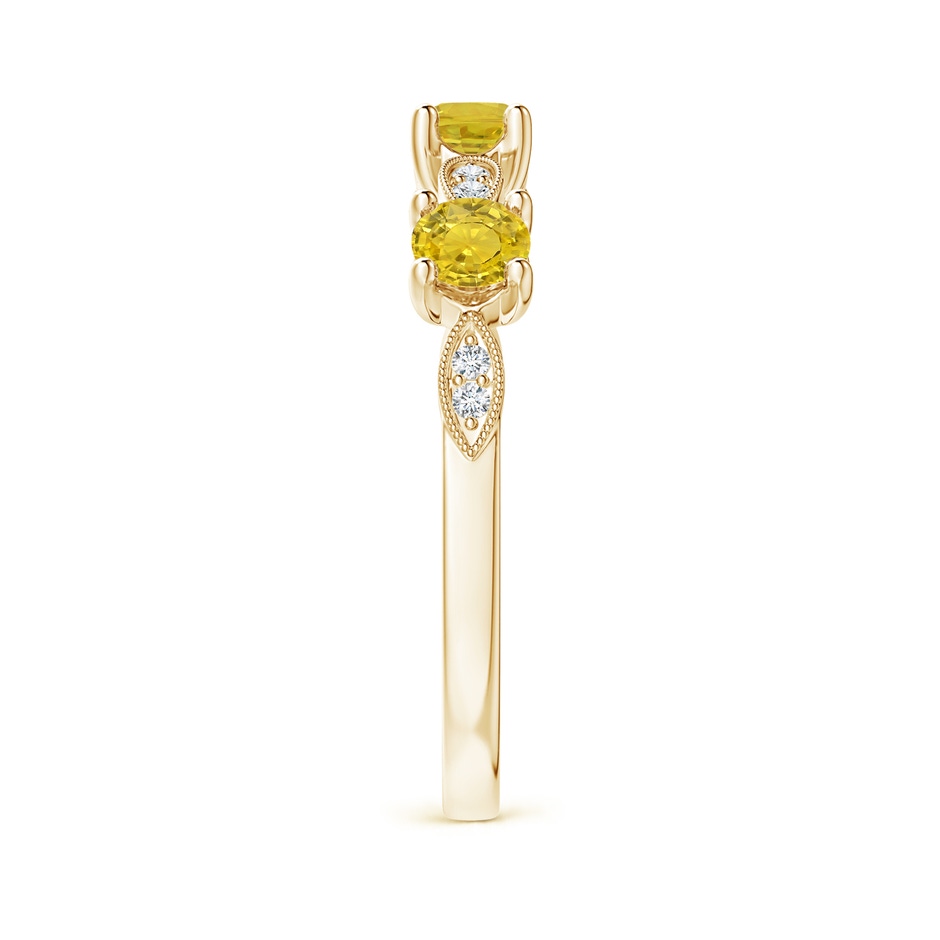 3.5mm AAA Yellow Sapphire & Diamond Marquise and Dot Band in Yellow Gold side-2