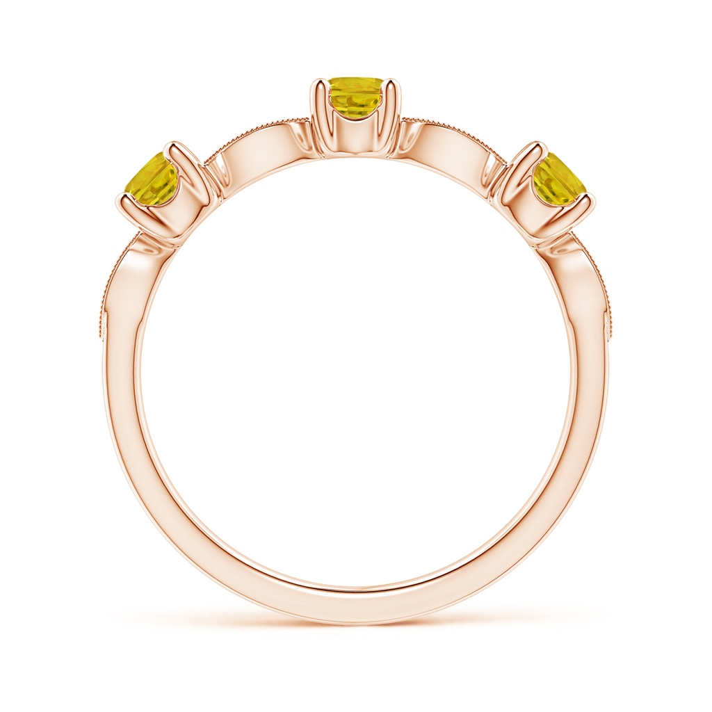 3.5mm AAAA Yellow Sapphire & Diamond Marquise and Dot Band in Rose Gold Side-1