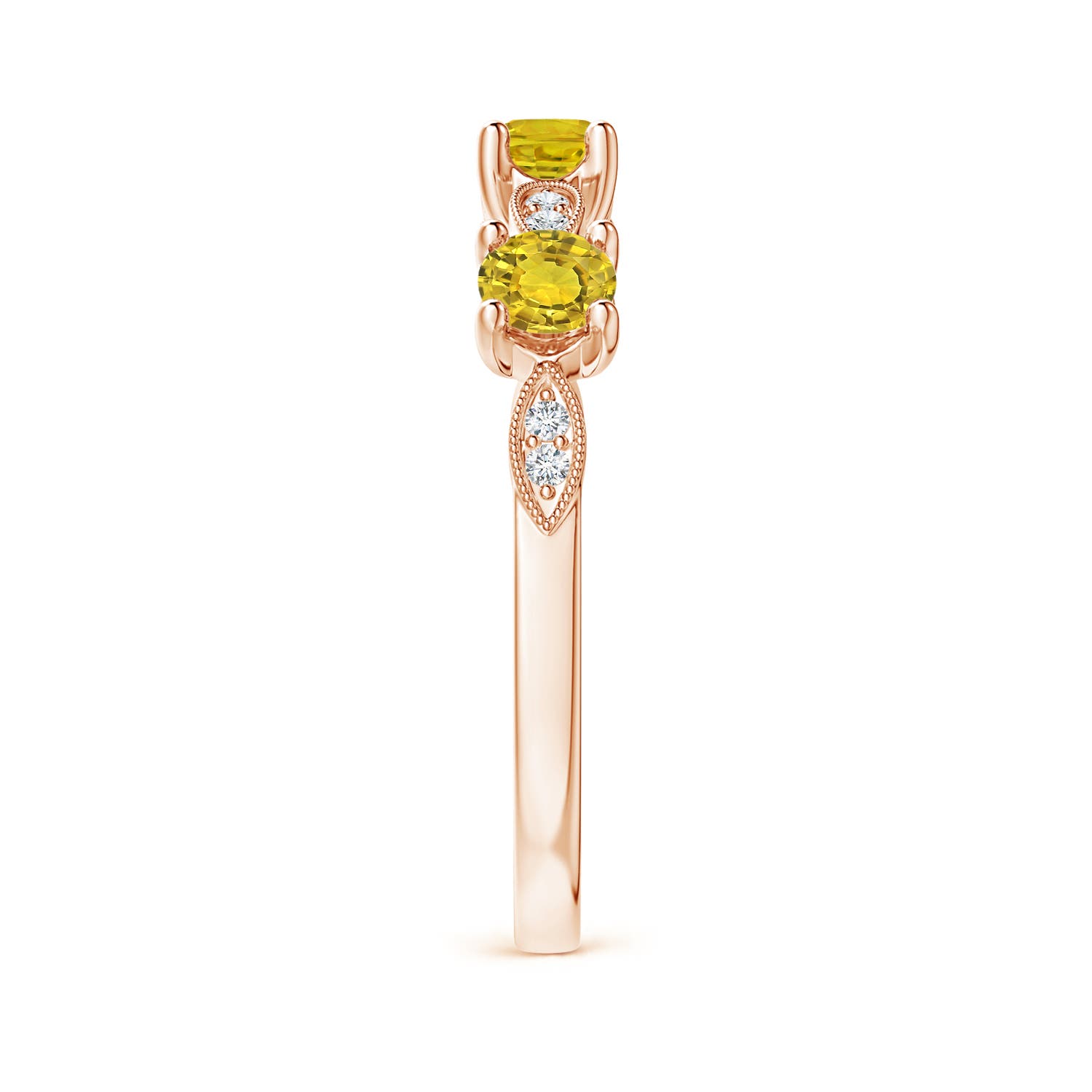 AAAA - Yellow Sapphire / 0.65 CT / 14 KT Rose Gold