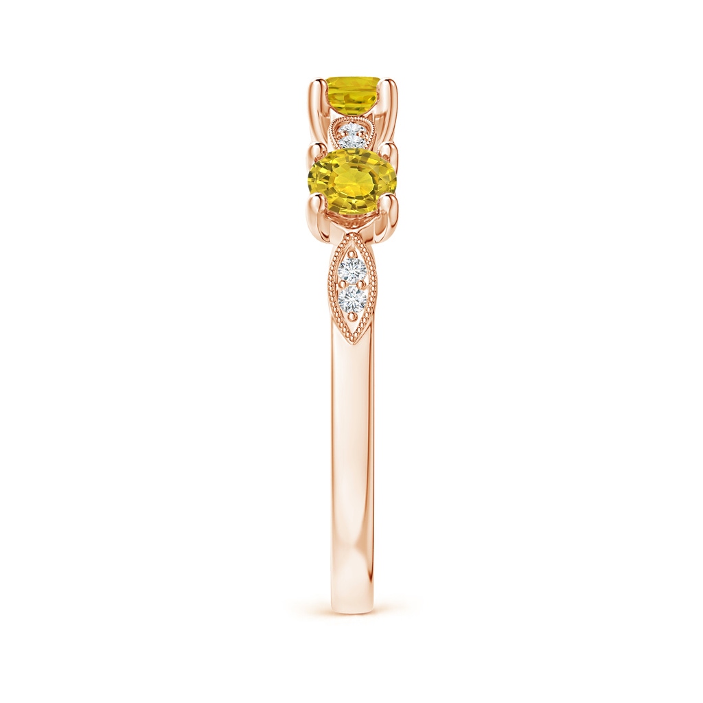 3.5mm AAAA Yellow Sapphire & Diamond Marquise and Dot Band in Rose Gold Side-2
