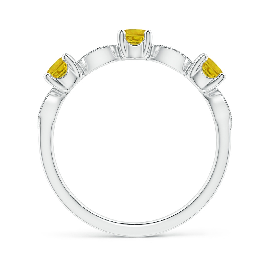 3.5mm AAAA Yellow Sapphire & Diamond Marquise and Dot Band in White Gold side-1