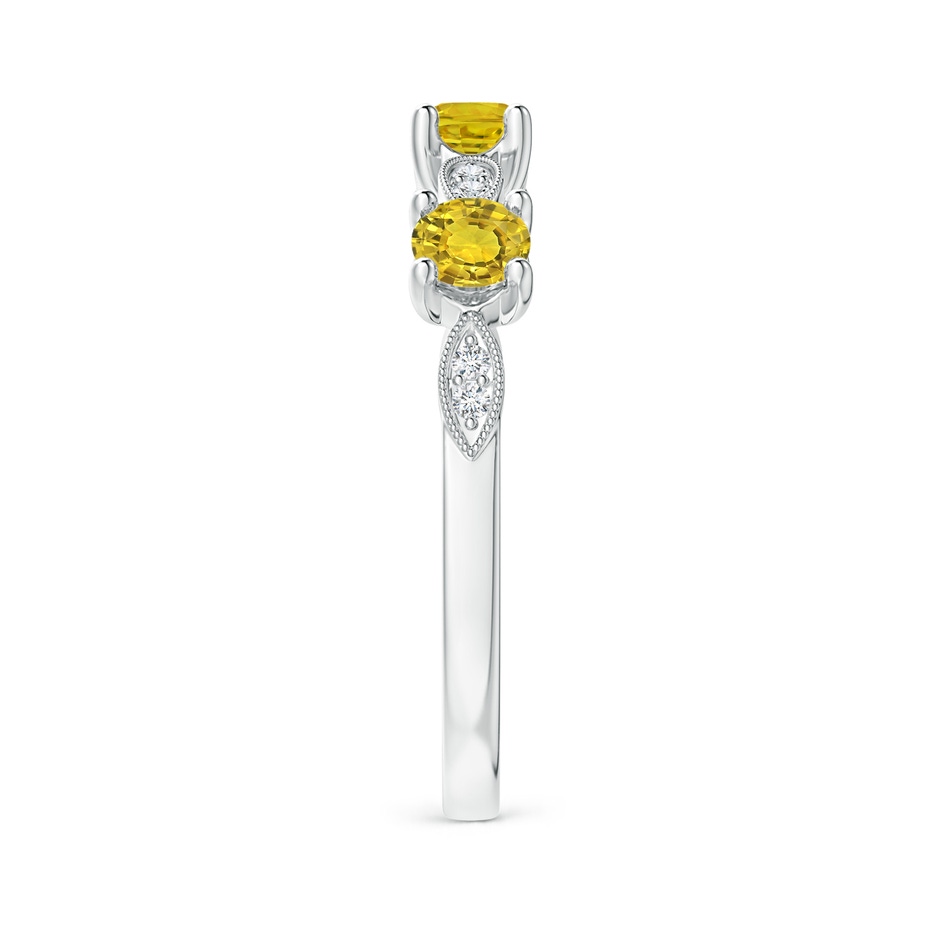 3.5mm AAAA Yellow Sapphire & Diamond Marquise and Dot Band in White Gold side-2